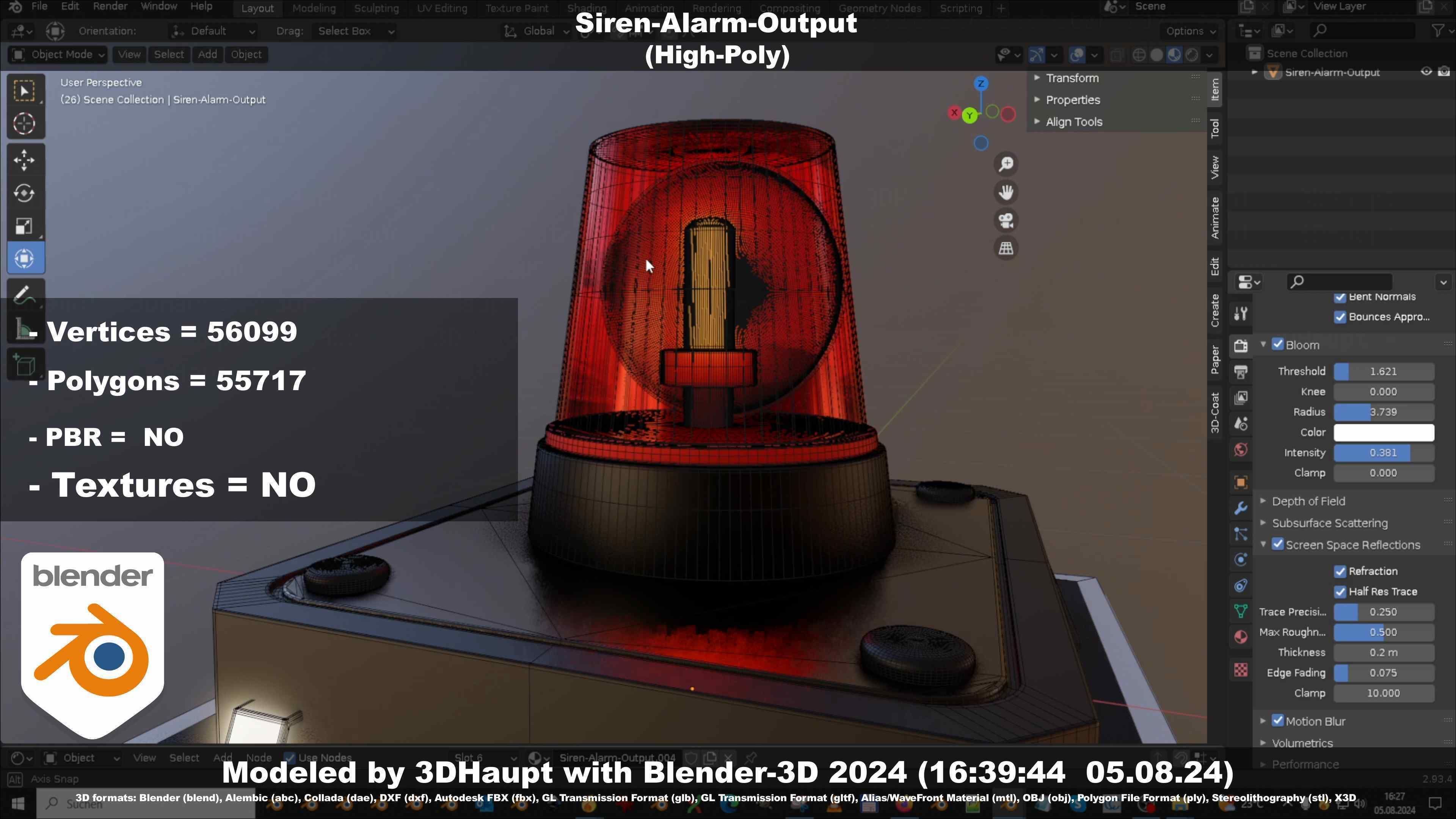 Siren-Alarm-1-Output-Module 3D model_34