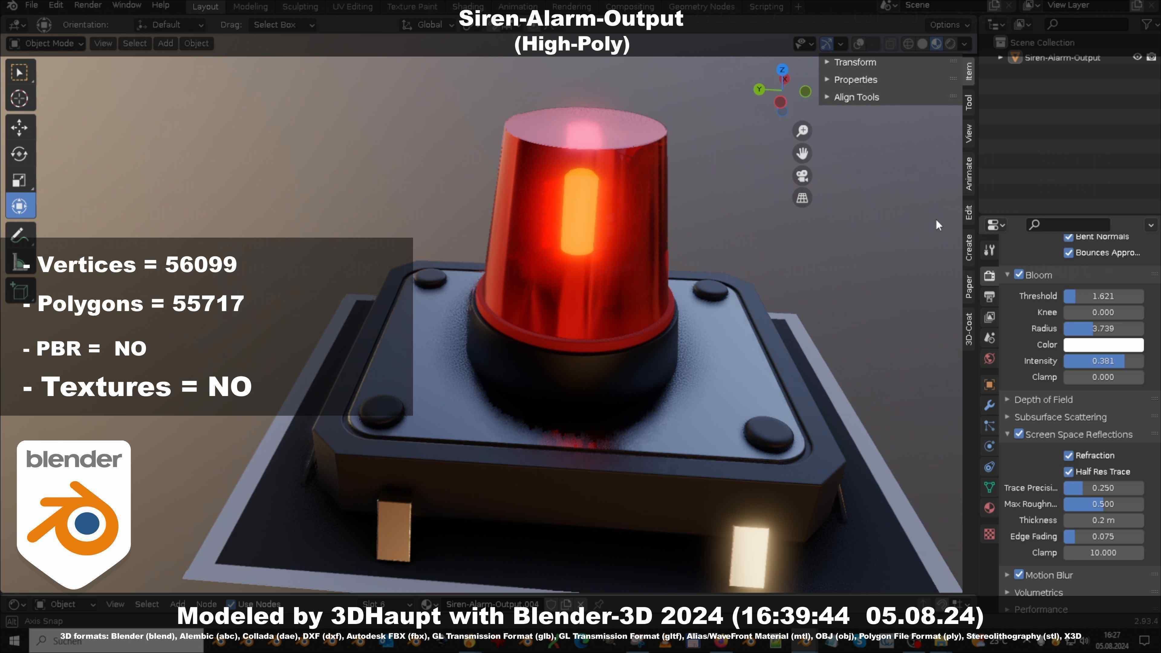 Siren-Alarm-1-Output-Module 3D model_98