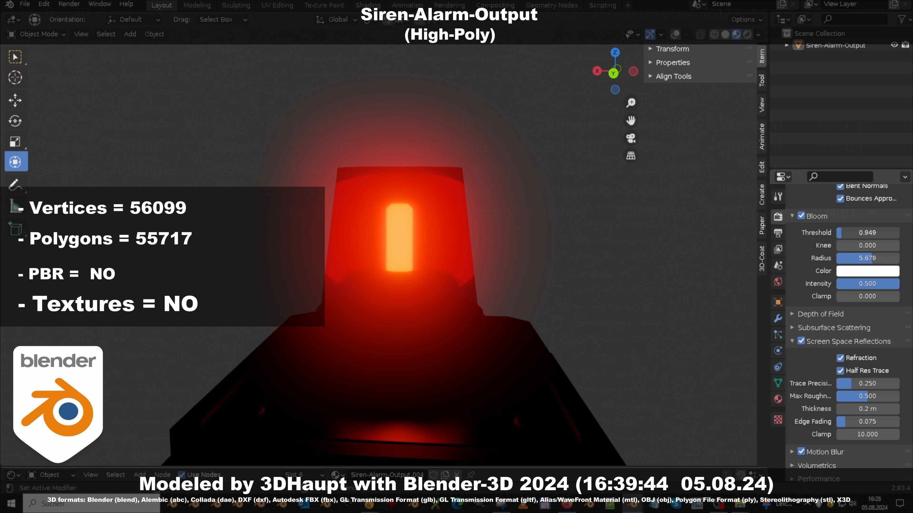Siren-Alarm-1-Output-Module 3D model_83