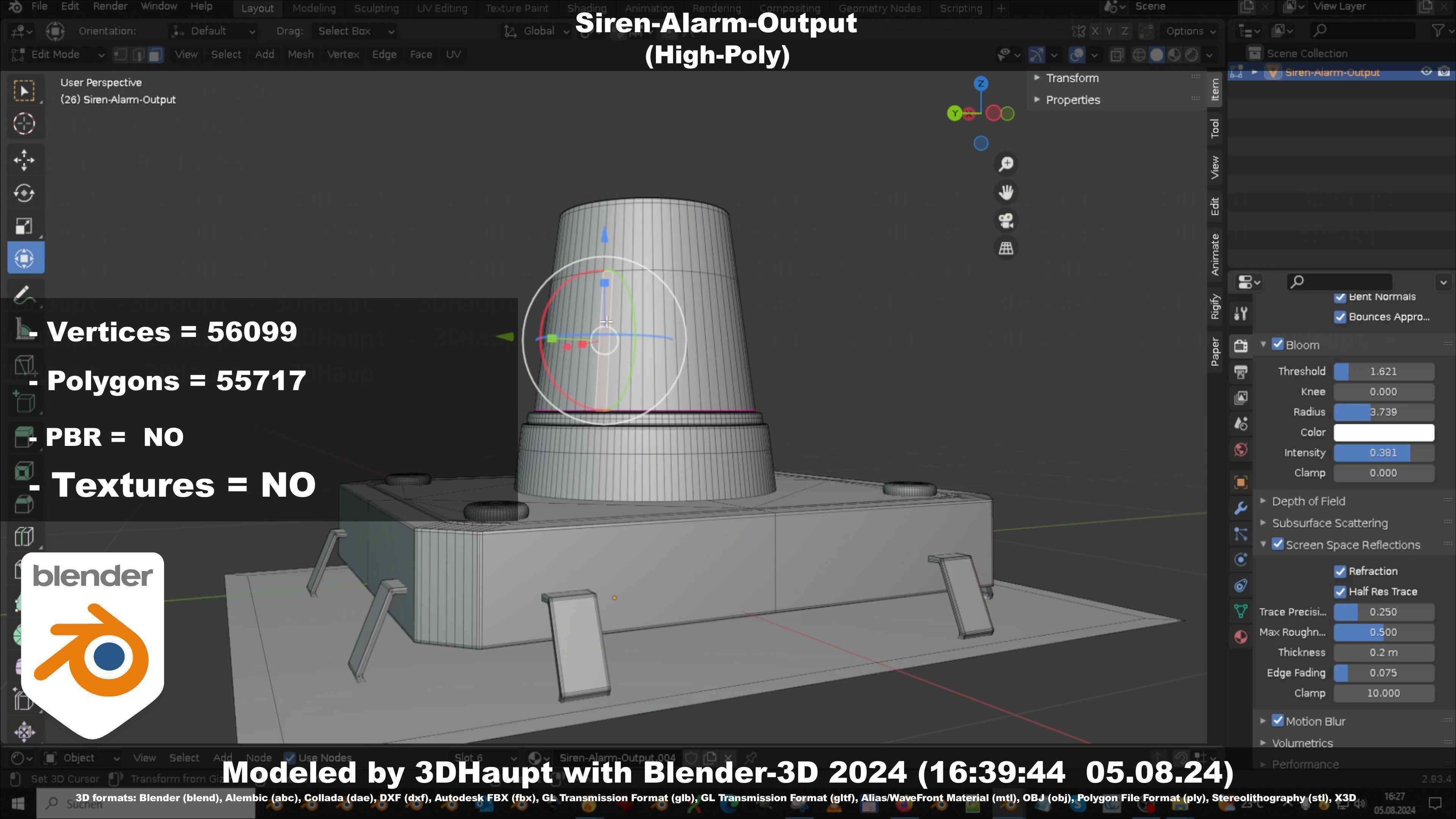 Siren-Alarm-1-Output-Module 3D model_103