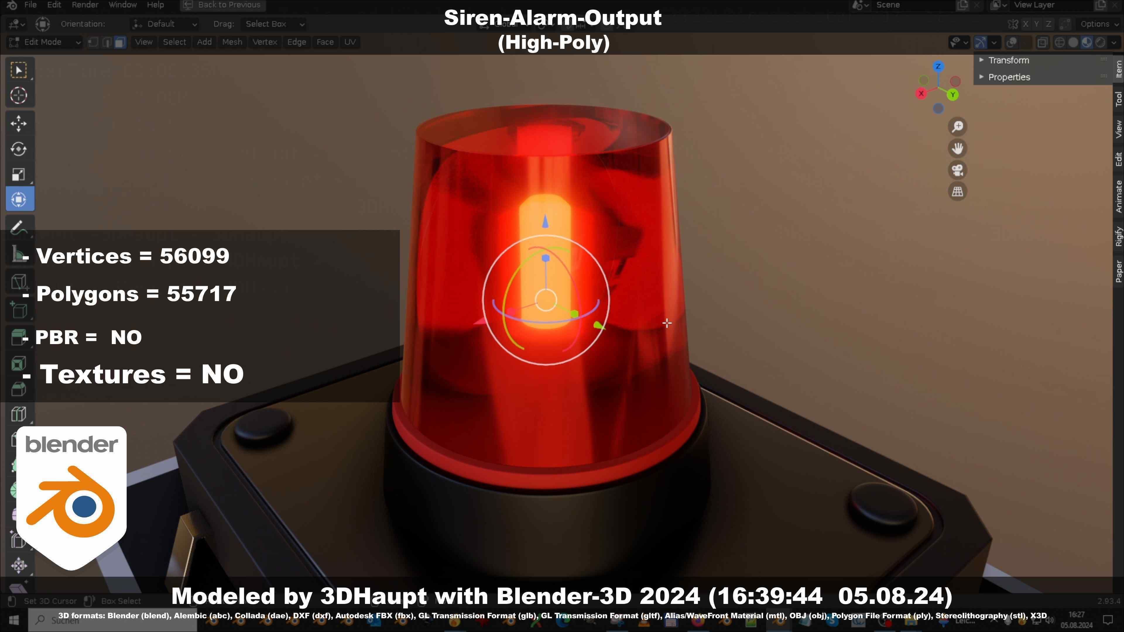 Siren-Alarm-1-Output-Module 3D model_143