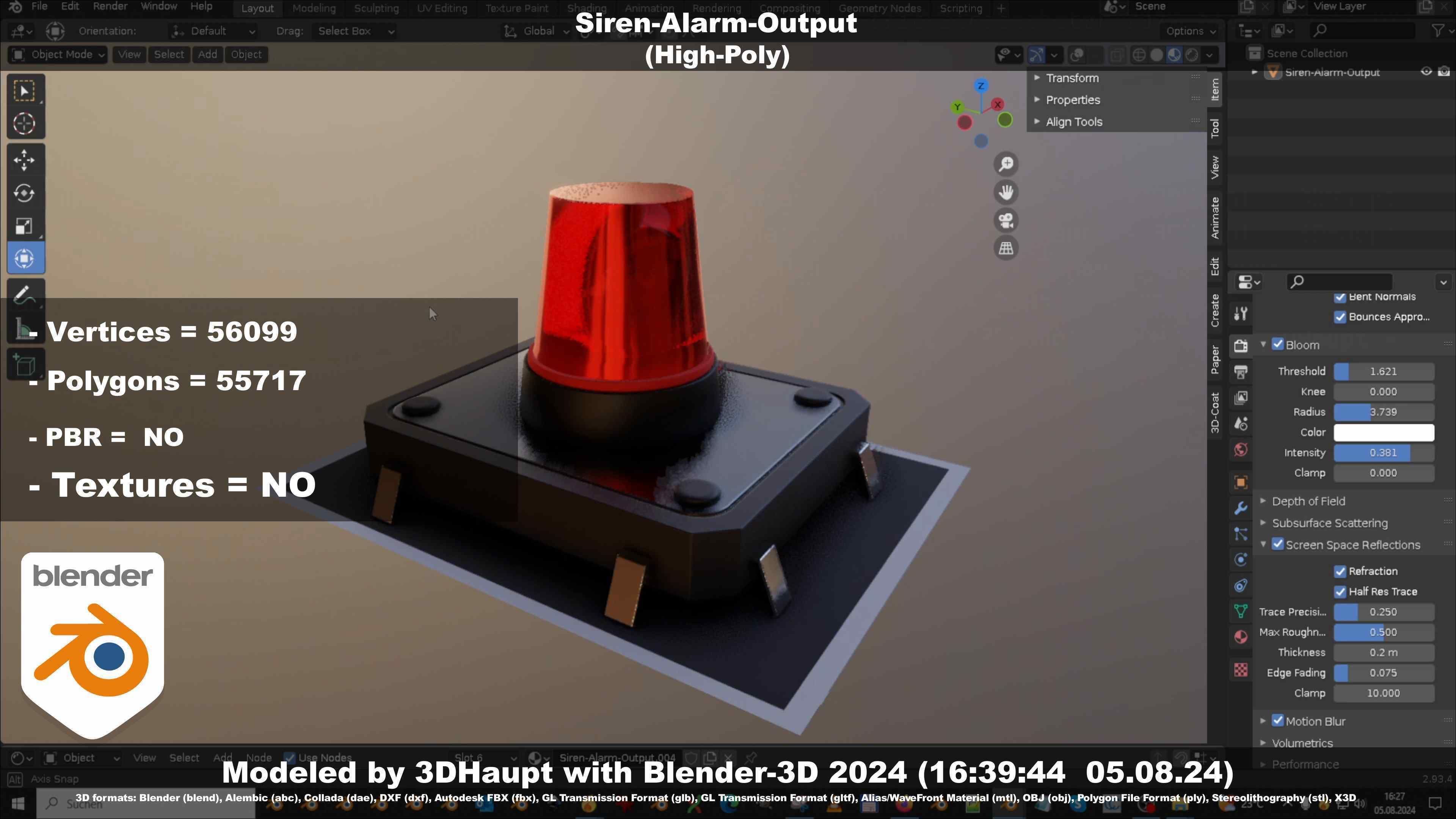 Siren-Alarm-1-Output-Module 3D model_95