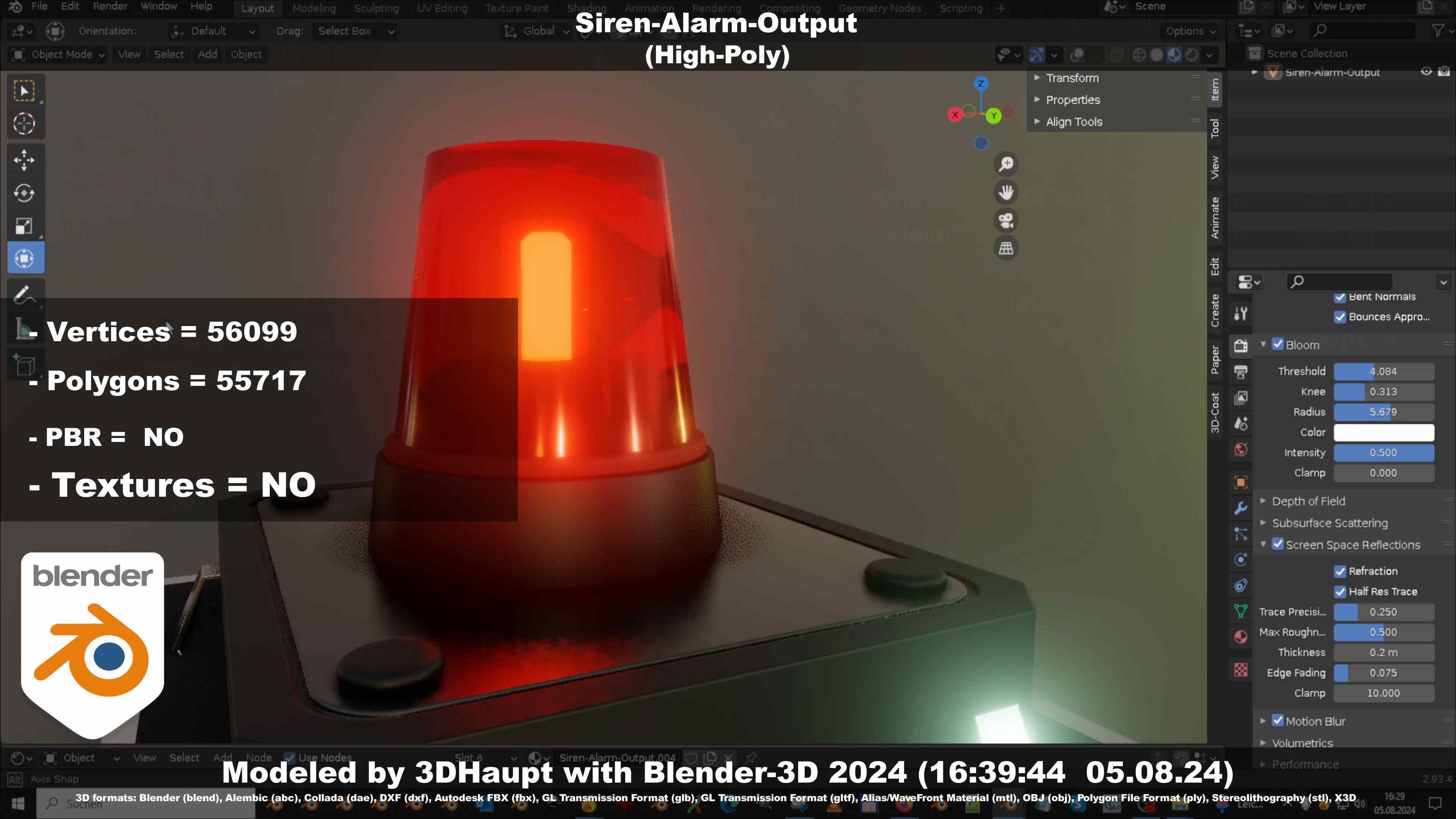 Siren-Alarm-1-Output-Module 3D model_93