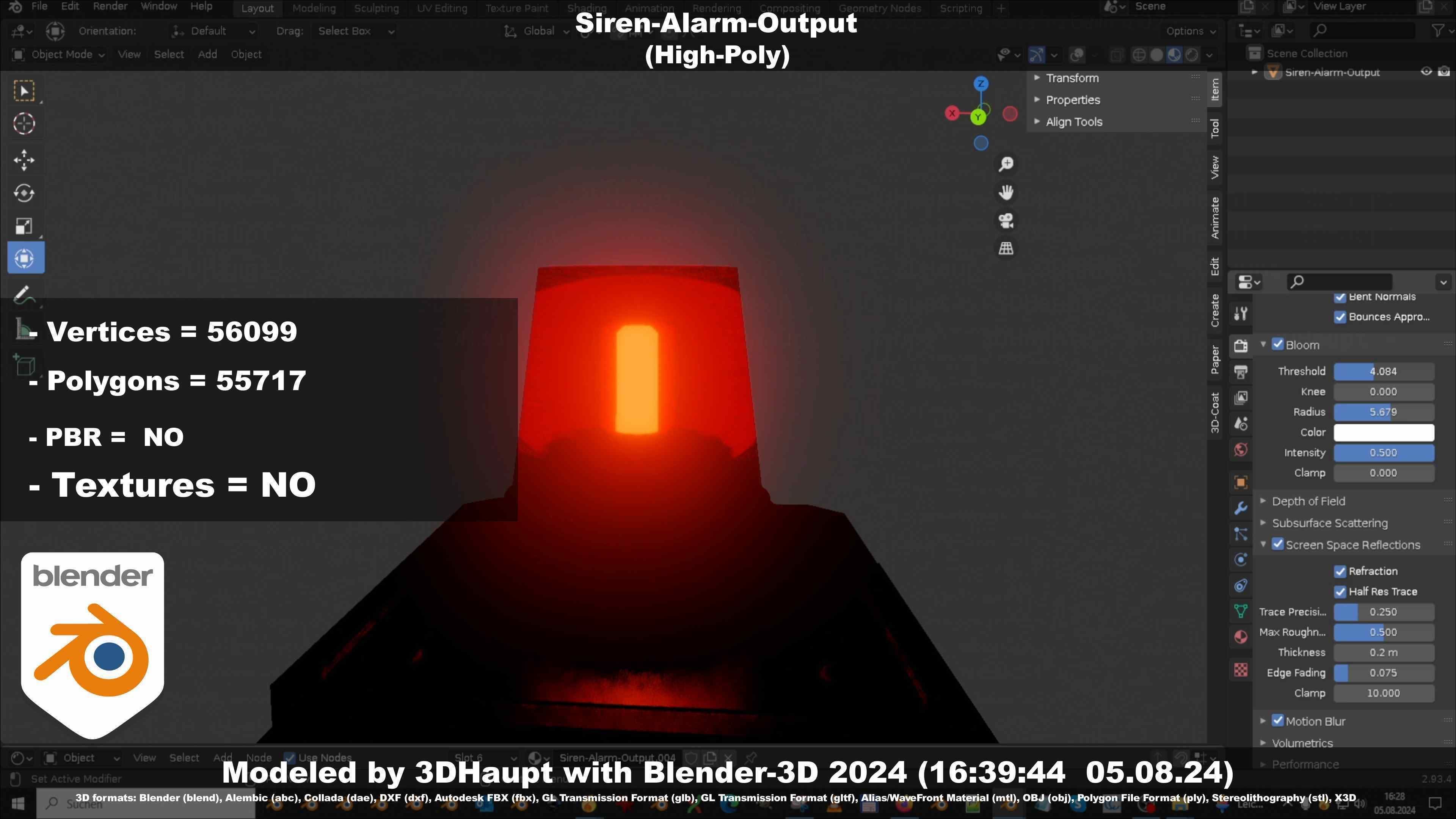 Siren-Alarm-1-Output-Module 3D model_123