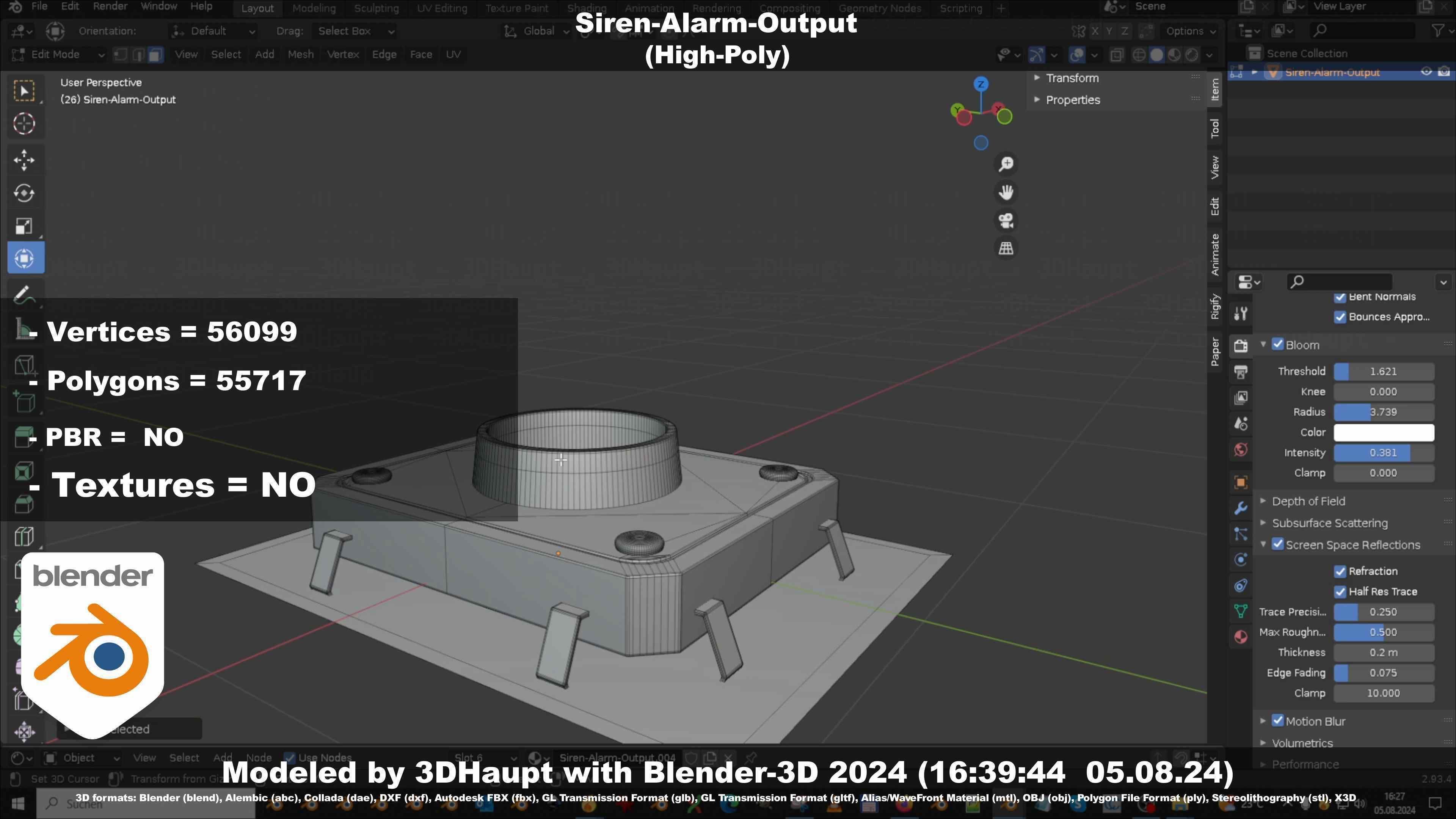 Siren-Alarm-1-Output-Module 3D model_66
