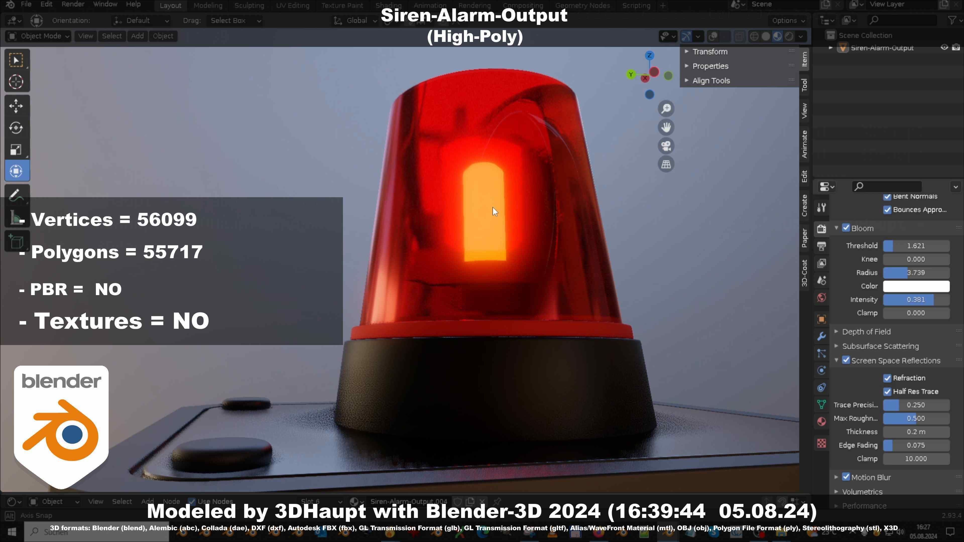 Siren-Alarm-1-Output-Module 3D model_132