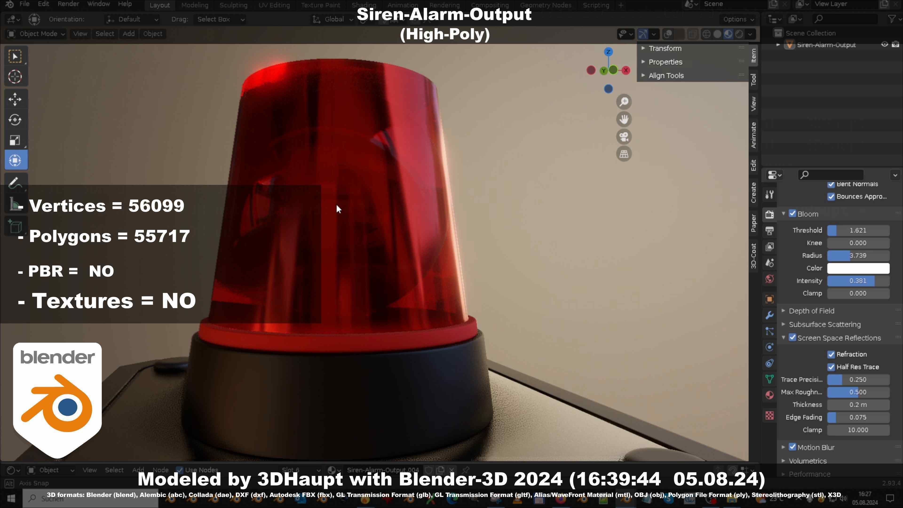Siren-Alarm-1-Output-Module 3D model_96
