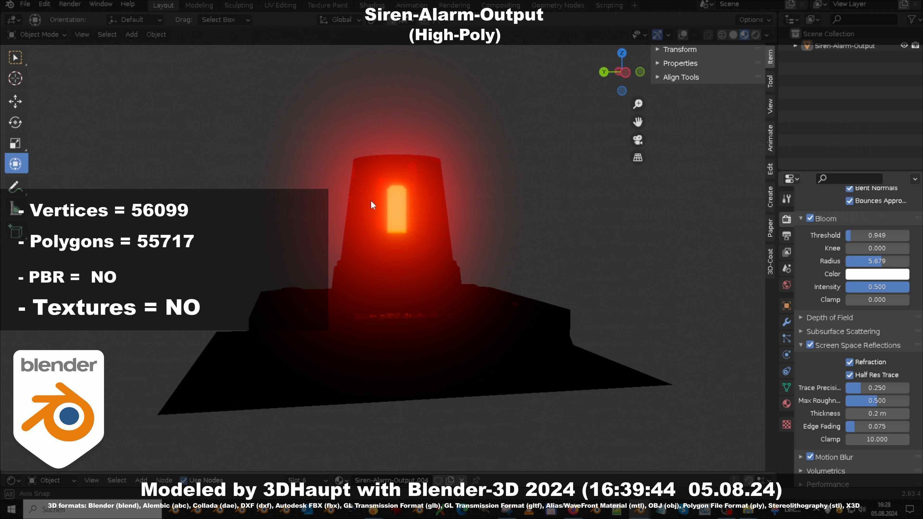 Siren-Alarm-1-Output-Module 3D model_120