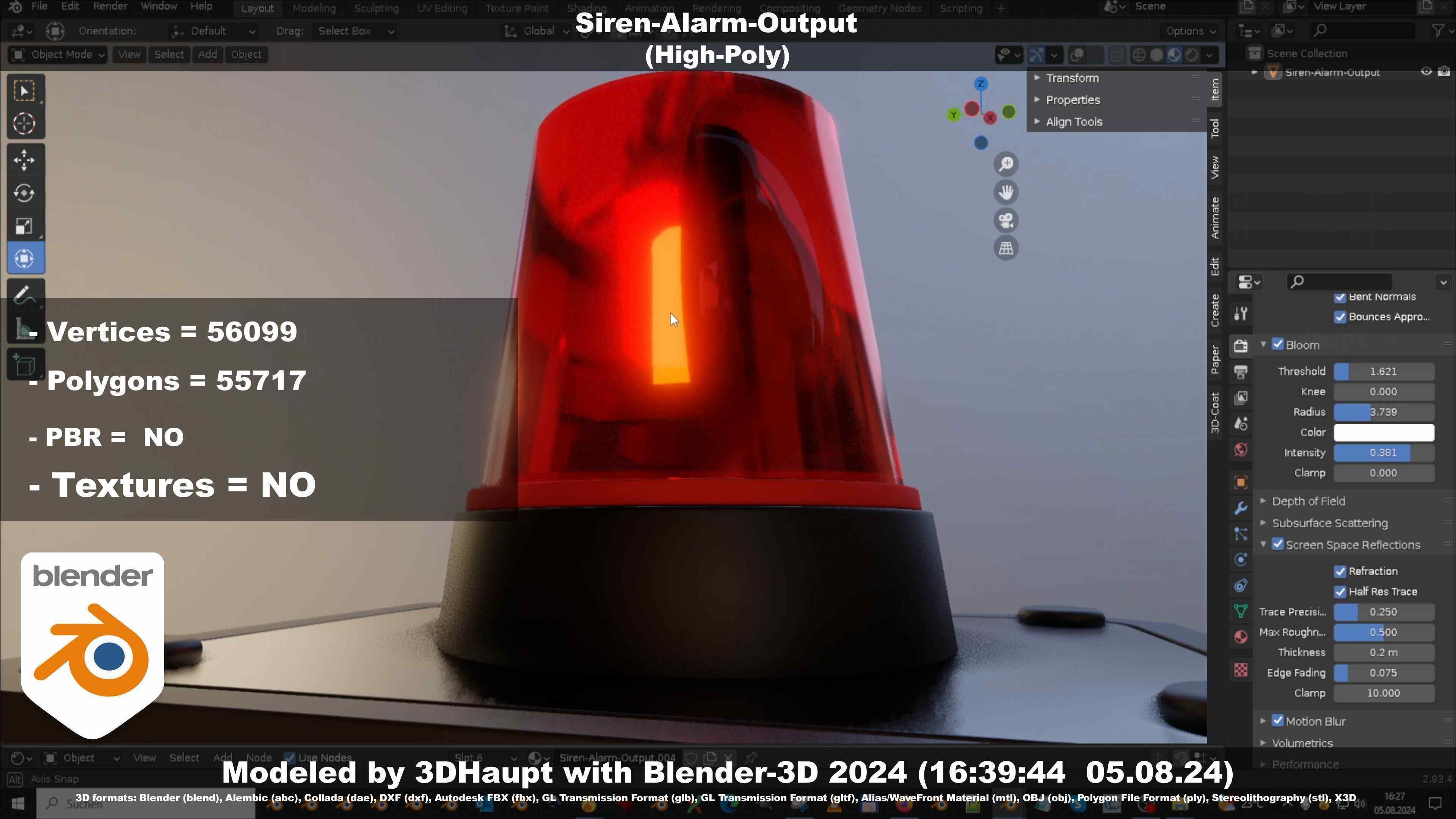 Siren-Alarm-1-Output-Module 3D model_28