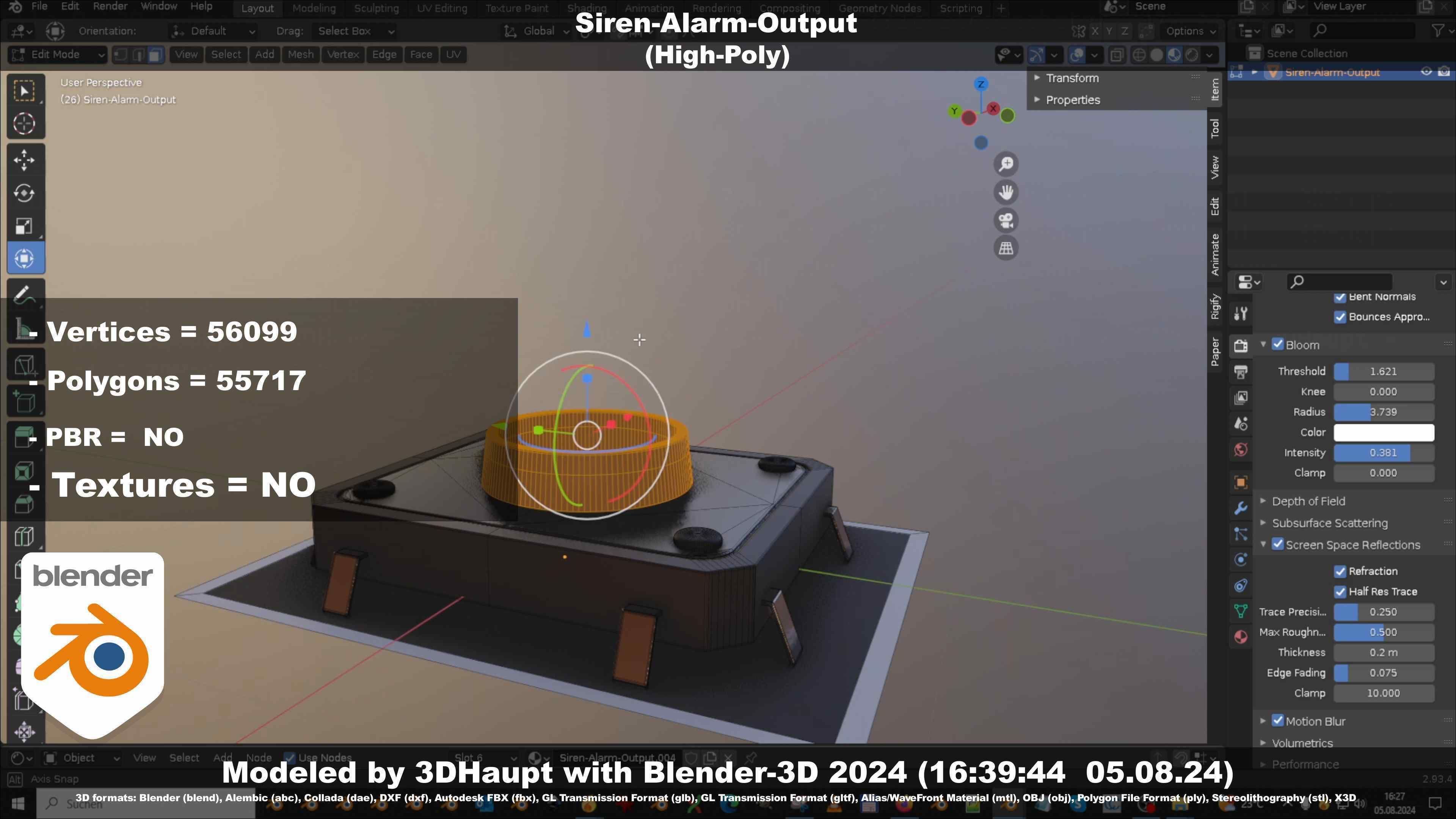 Siren-Alarm-1-Output-Module 3D model_10