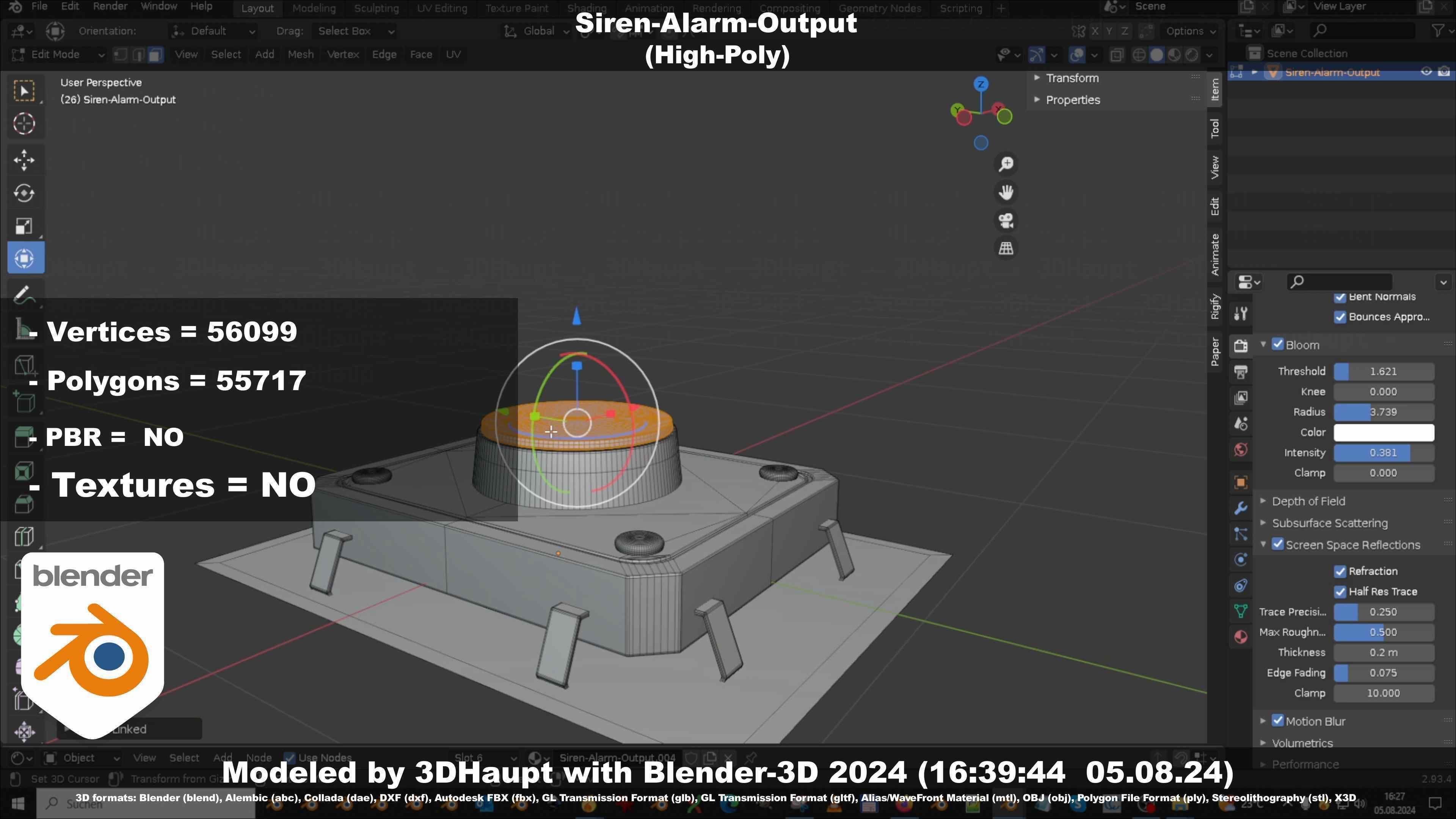 Siren-Alarm-1-Output-Module 3D model_36