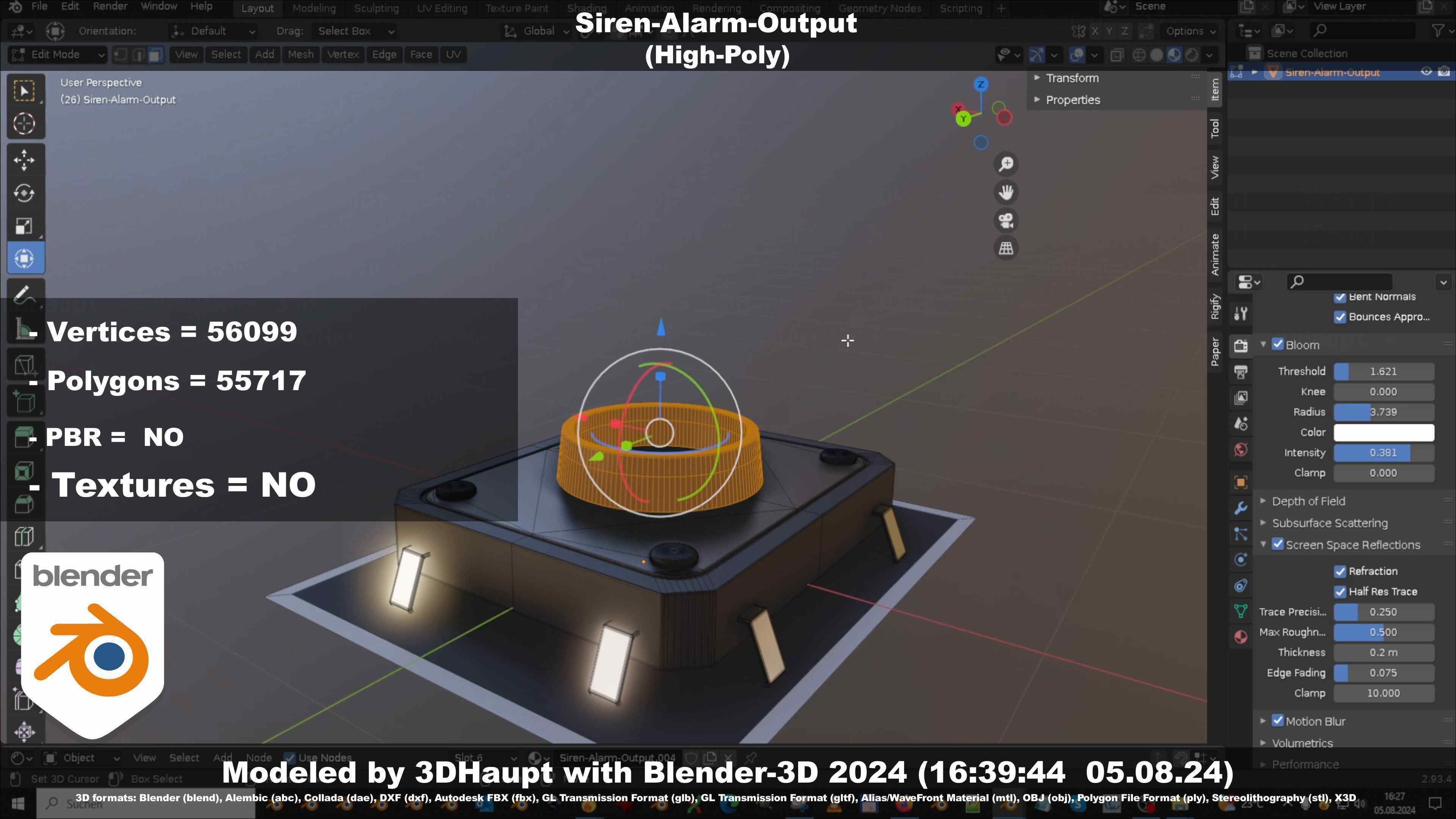 Siren-Alarm-1-Output-Module 3D model_139