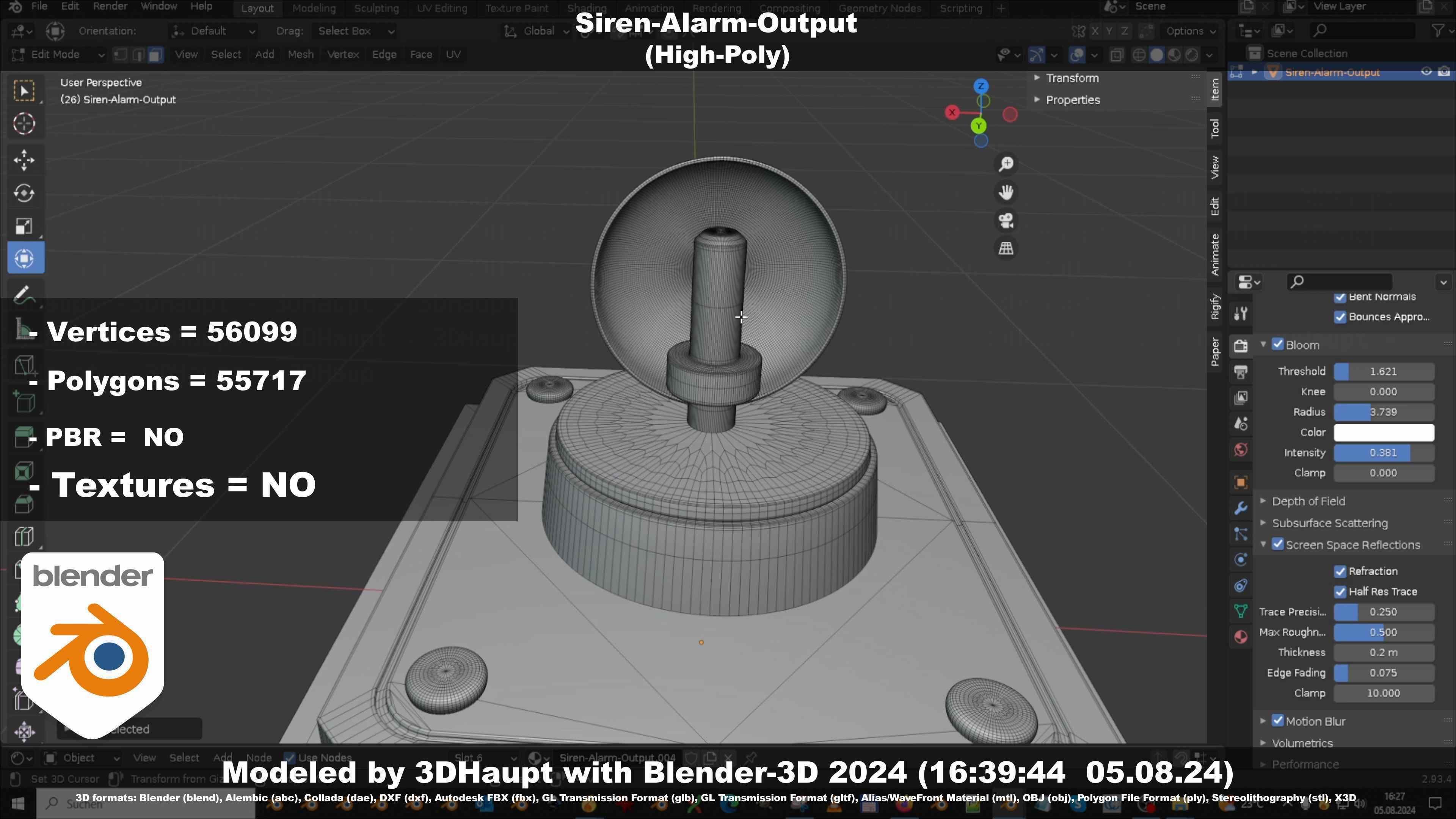 Siren-Alarm-1-Output-Module 3D model_55