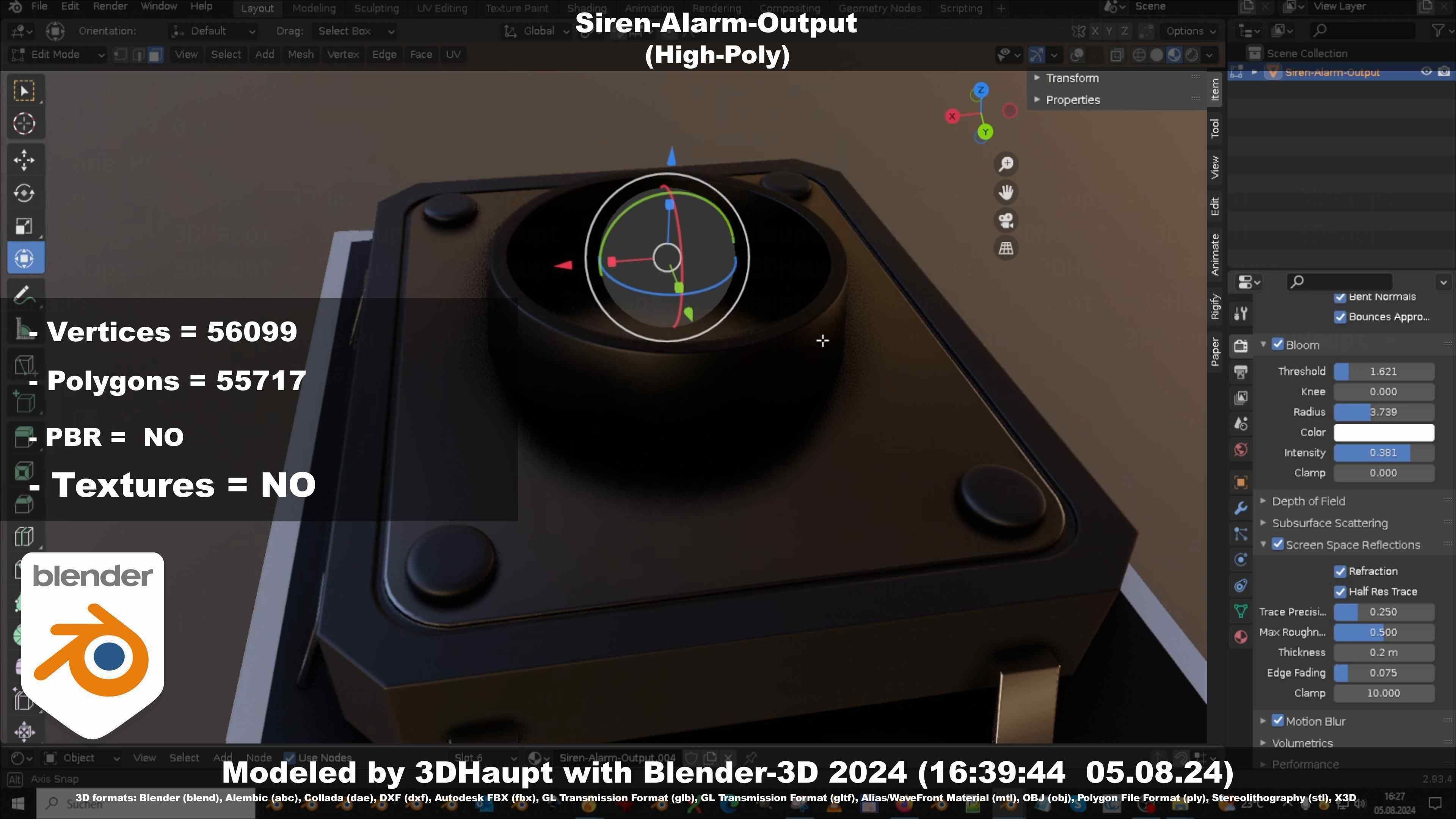 Siren-Alarm-1-Output-Module 3D model_99