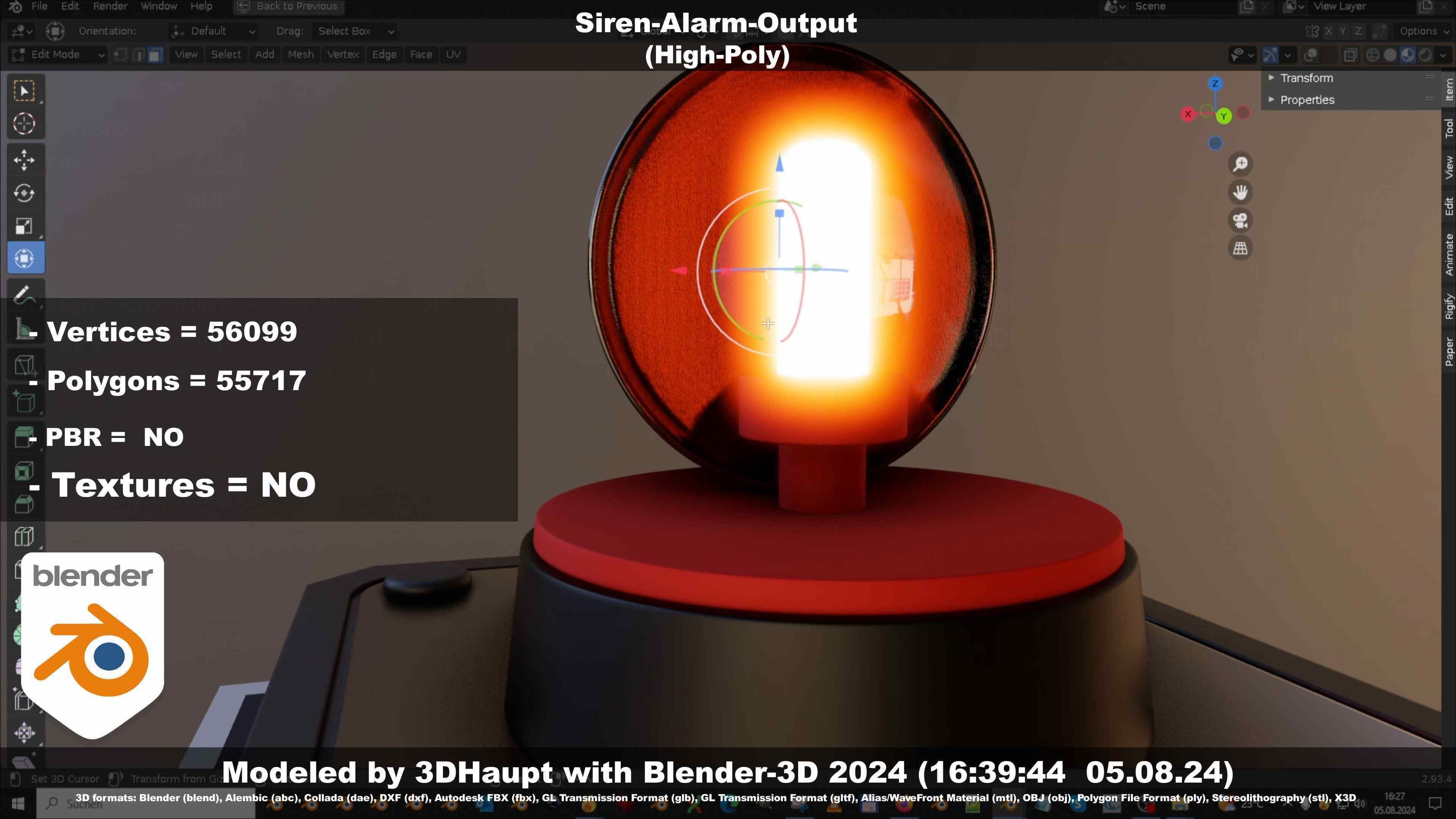 Siren-Alarm-1-Output-Module 3D model_118