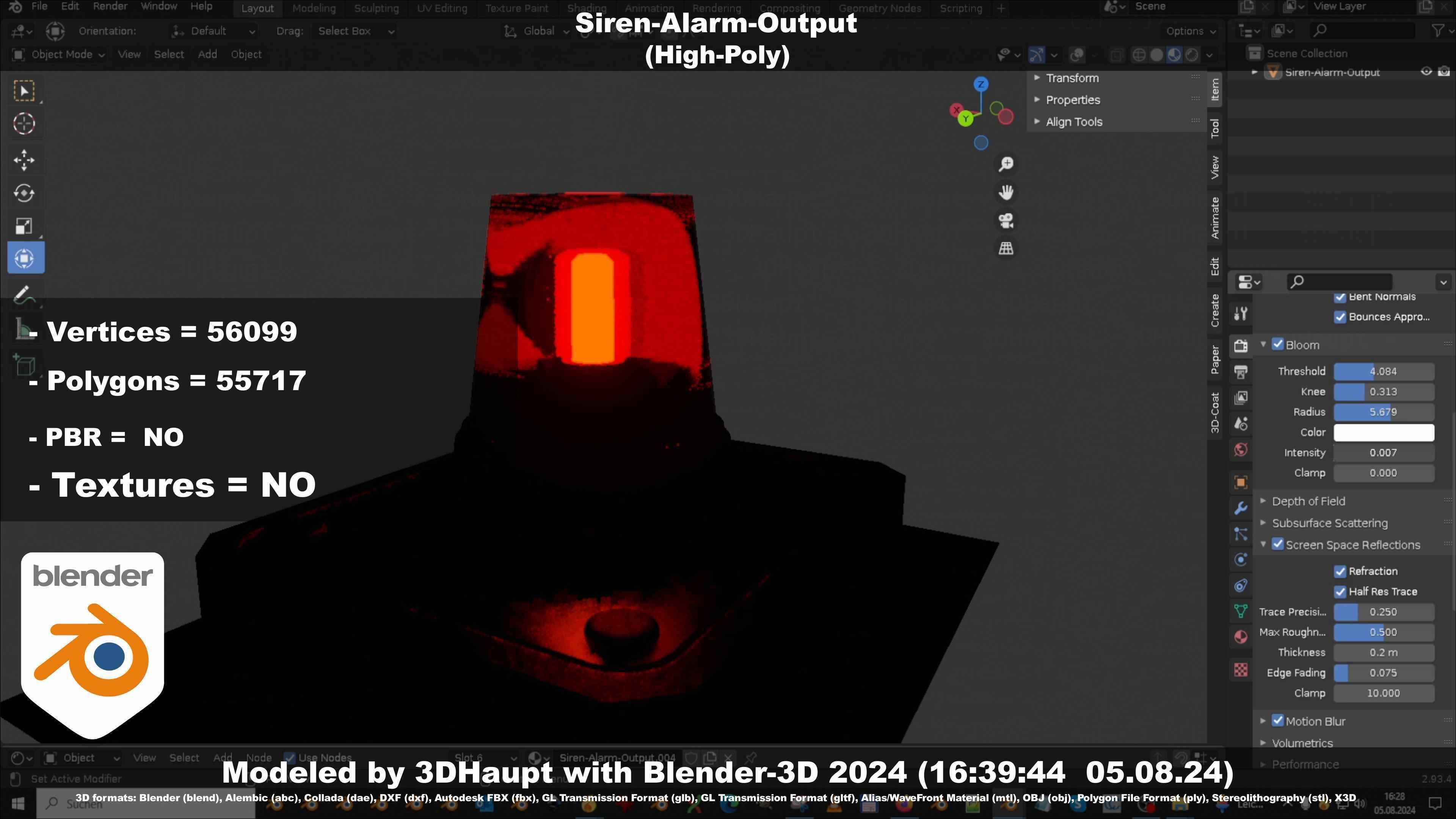 Siren-Alarm-1-Output-Module 3D model_124