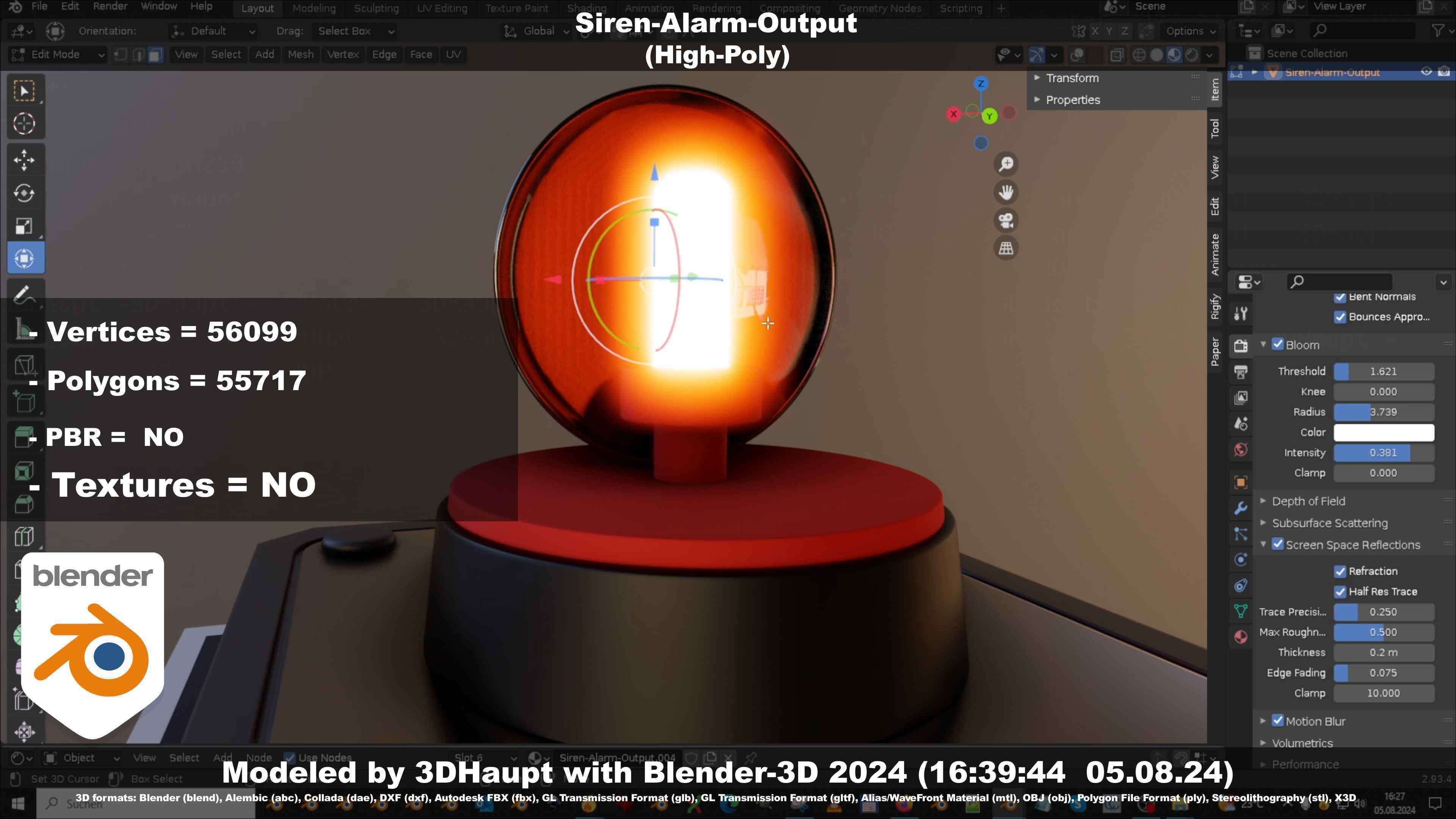 Siren-Alarm-1-Output-Module 3D model_38