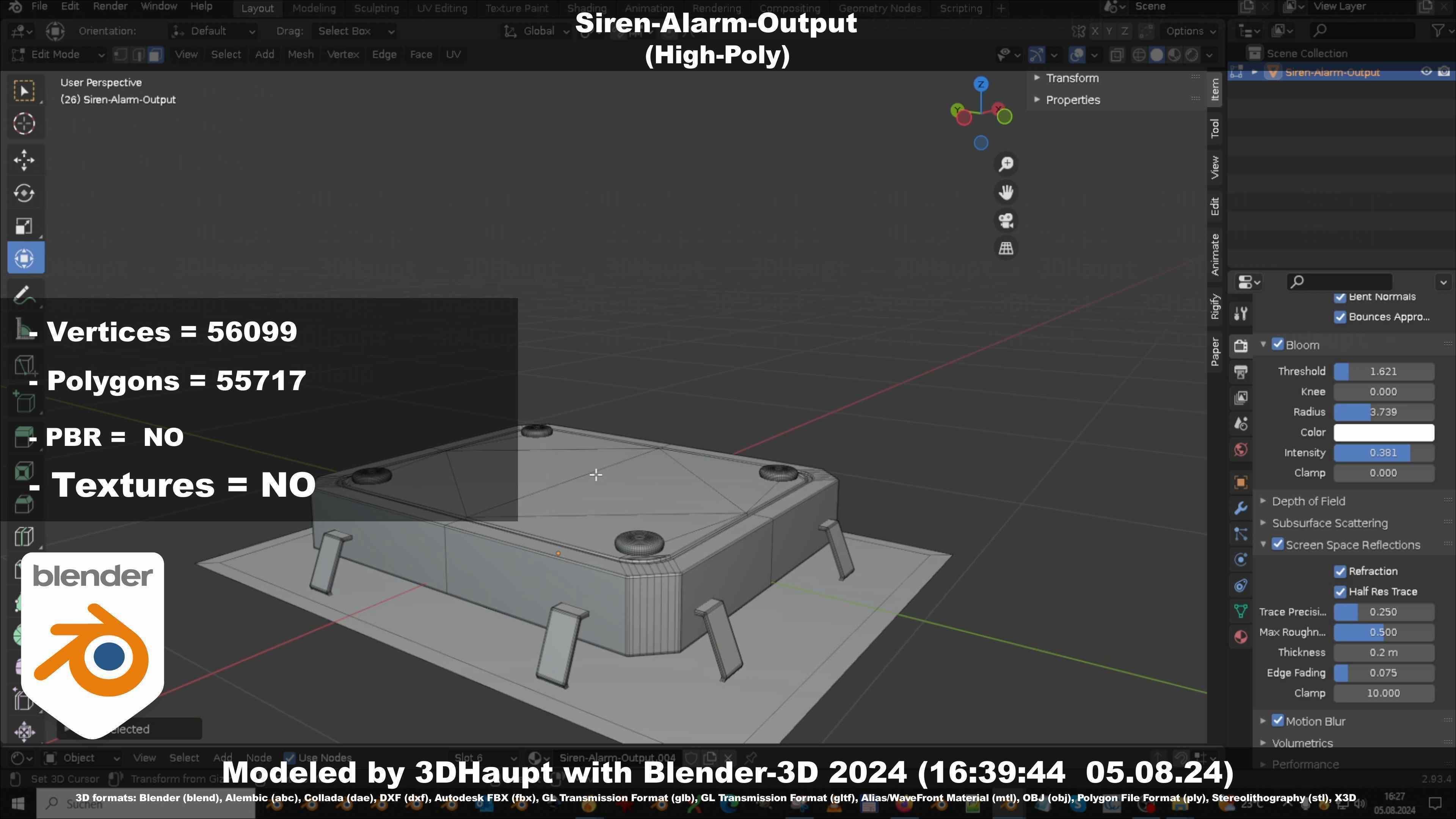 Siren-Alarm-1-Output-Module 3D model_138