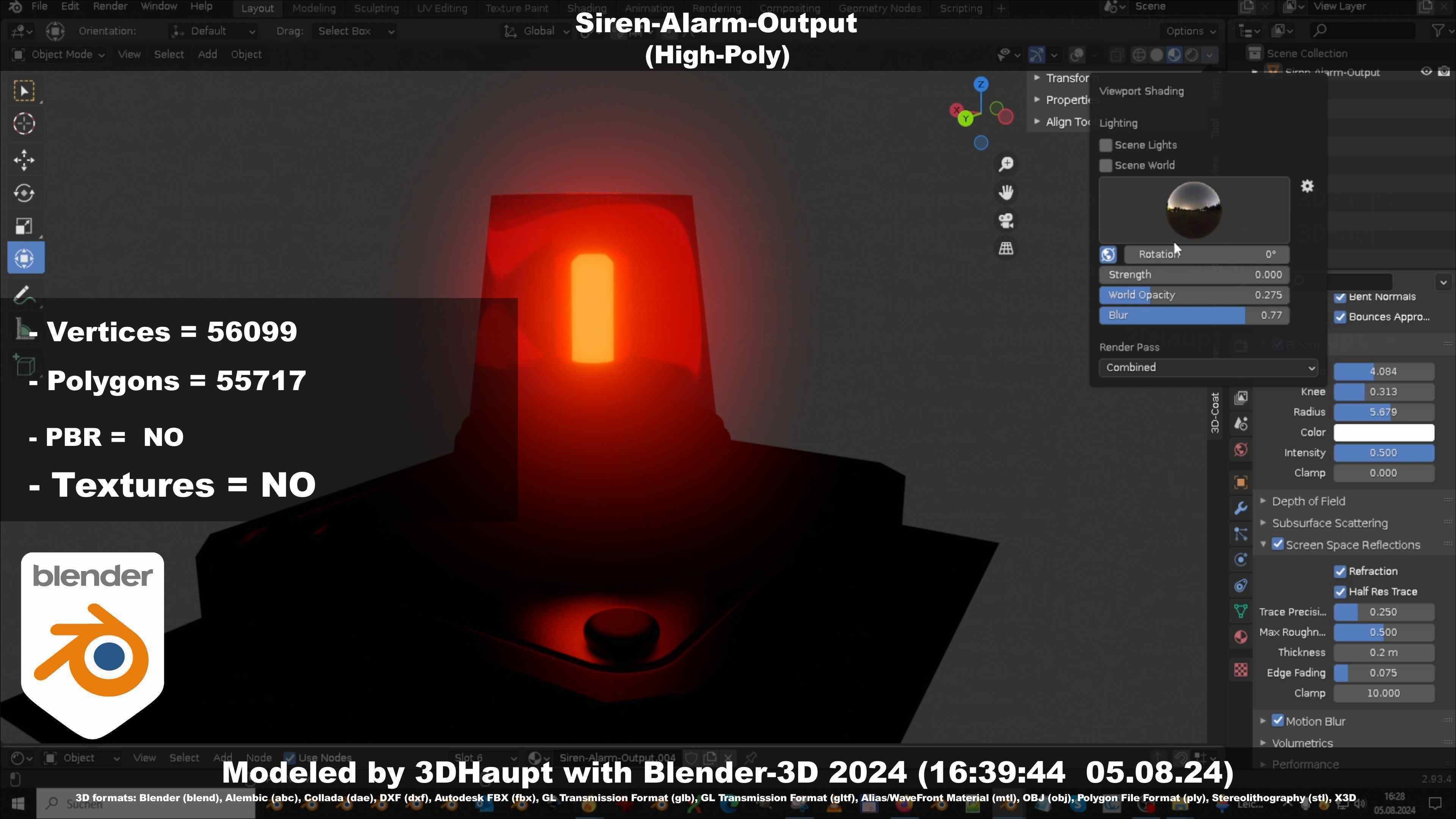 Siren-Alarm-1-Output-Module 3D model_125