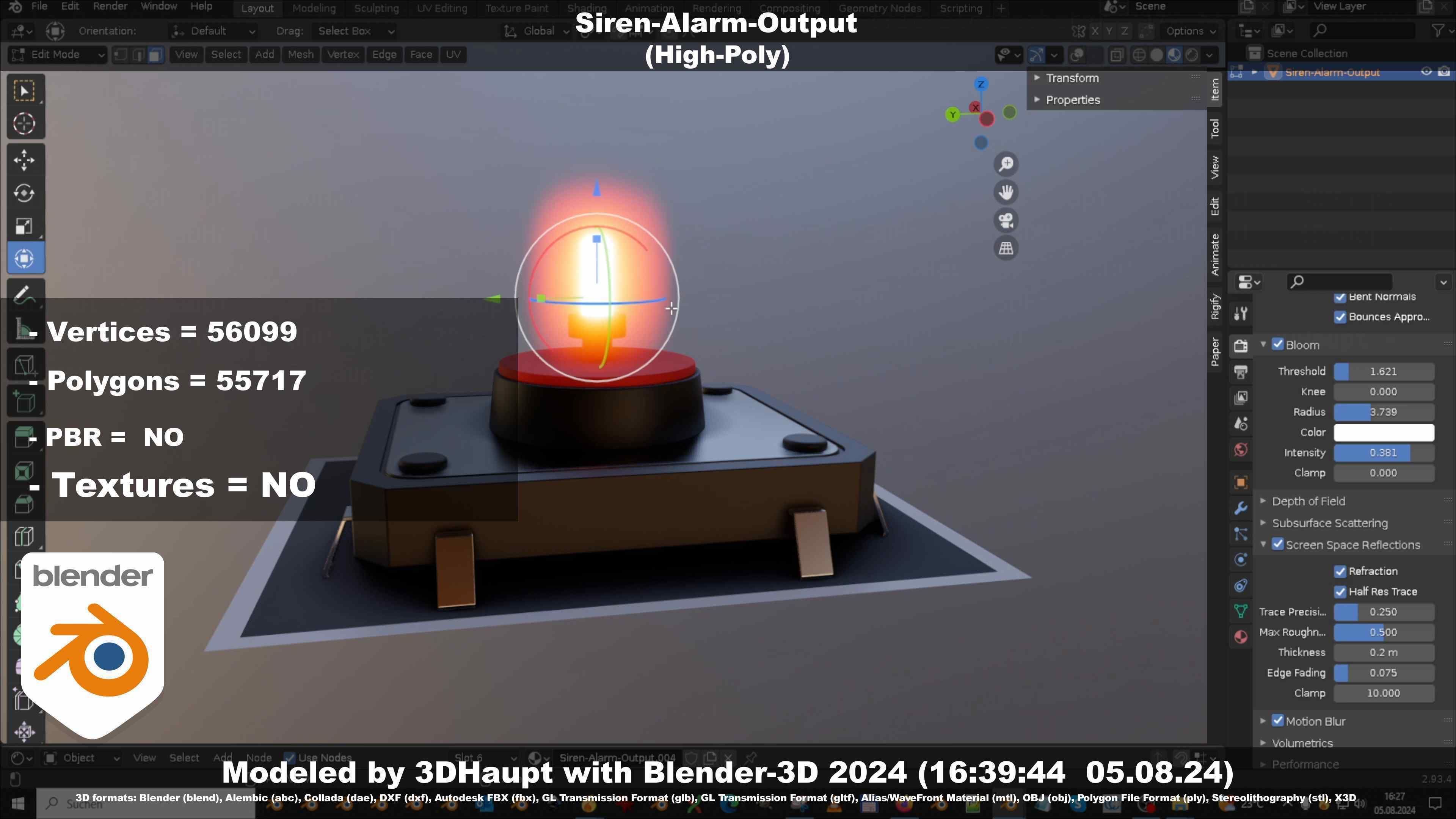 Siren-Alarm-1-Output-Module 3D model_105