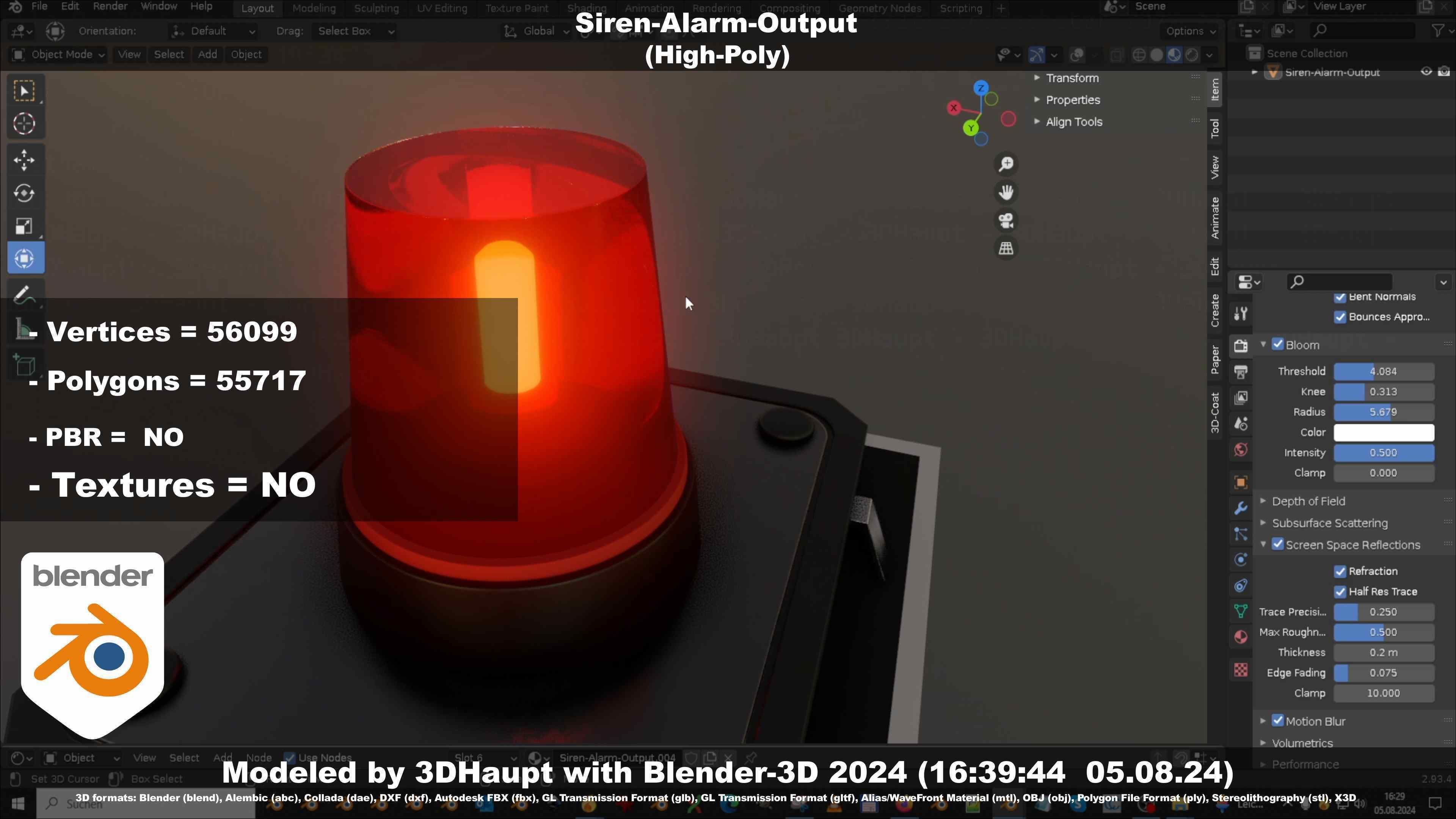 Siren-Alarm-1-Output-Module 3D model_92
