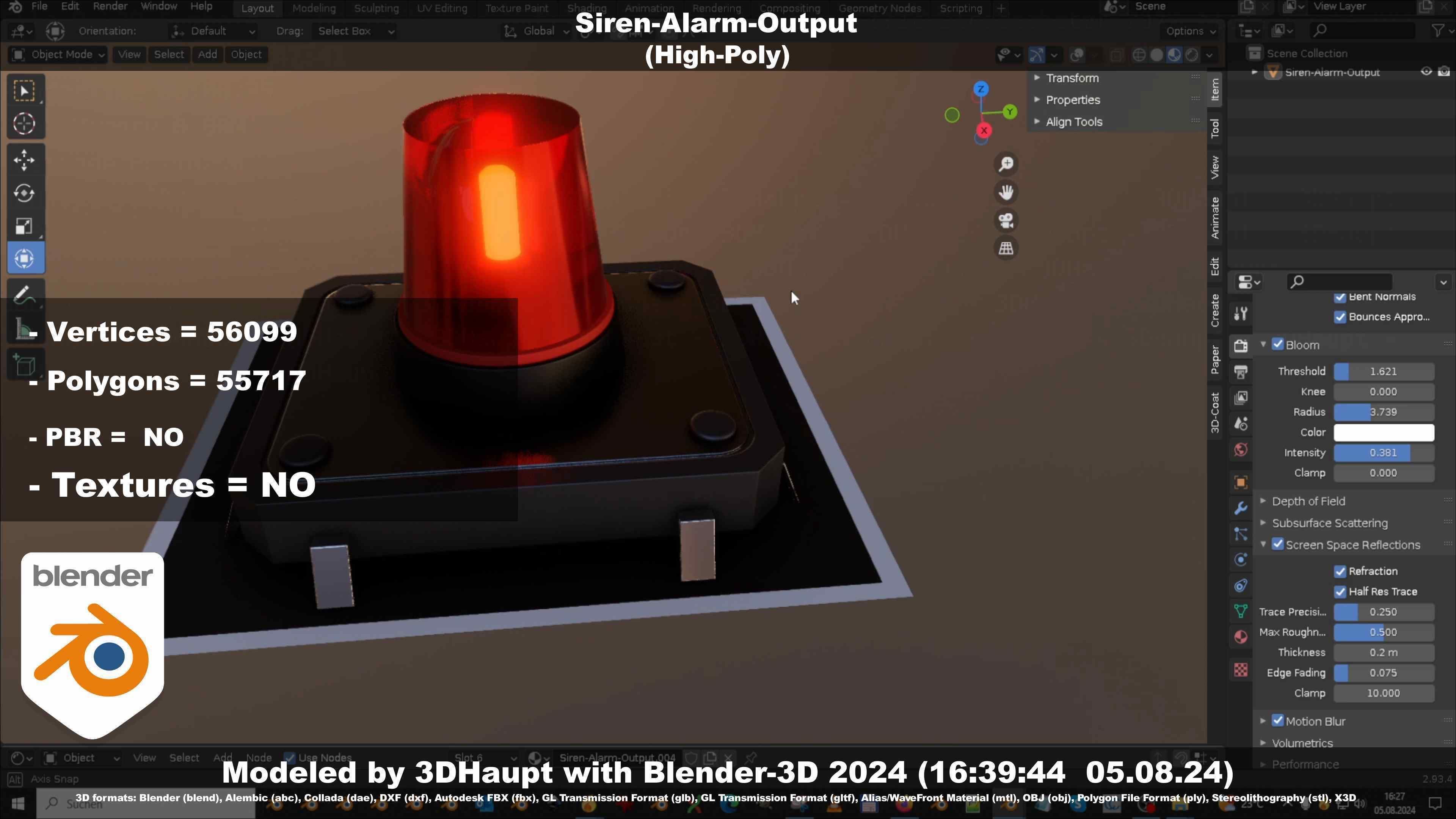 Siren-Alarm-1-Output-Module 3D model_133