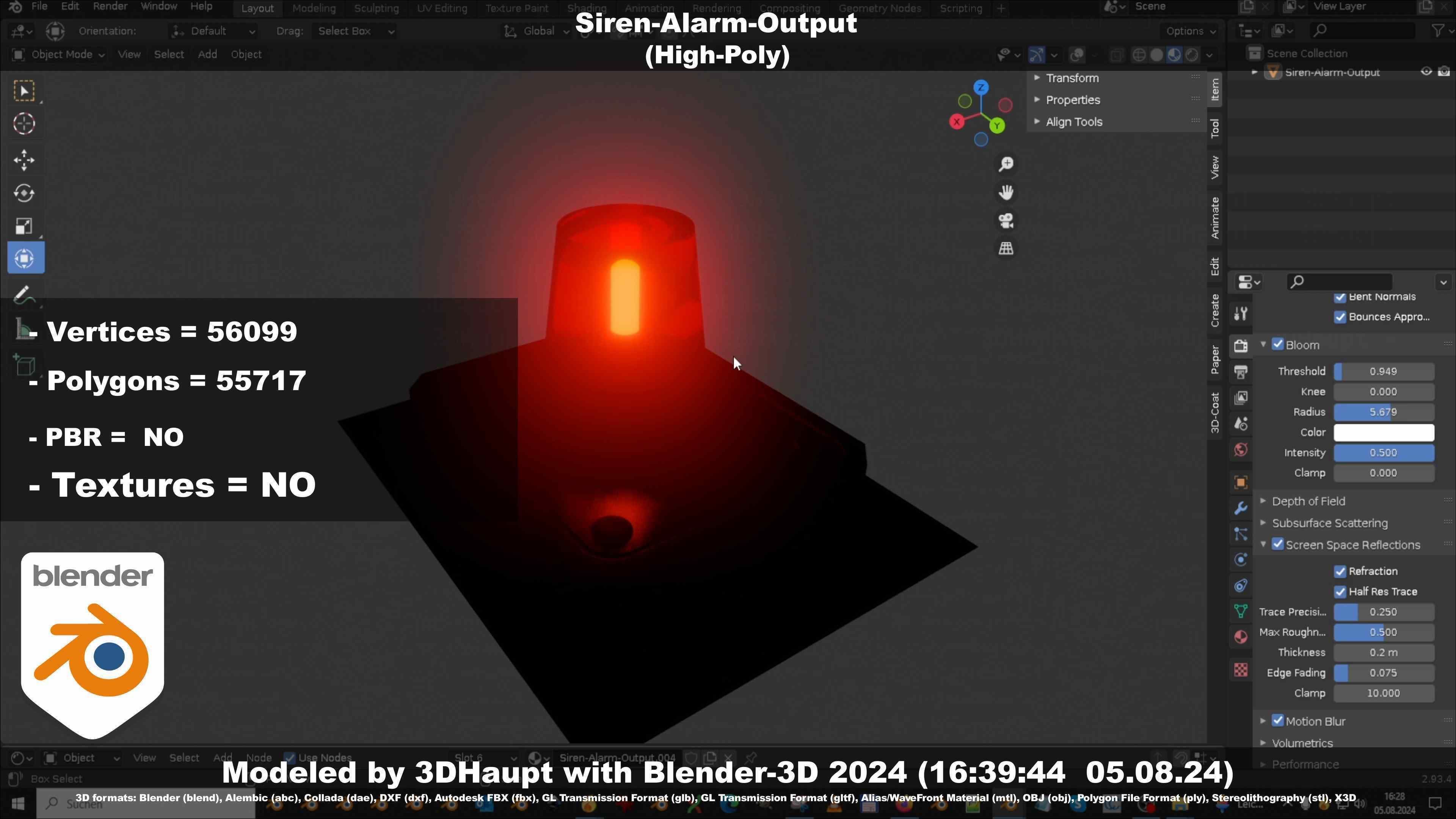 Siren-Alarm-1-Output-Module 3D model_122