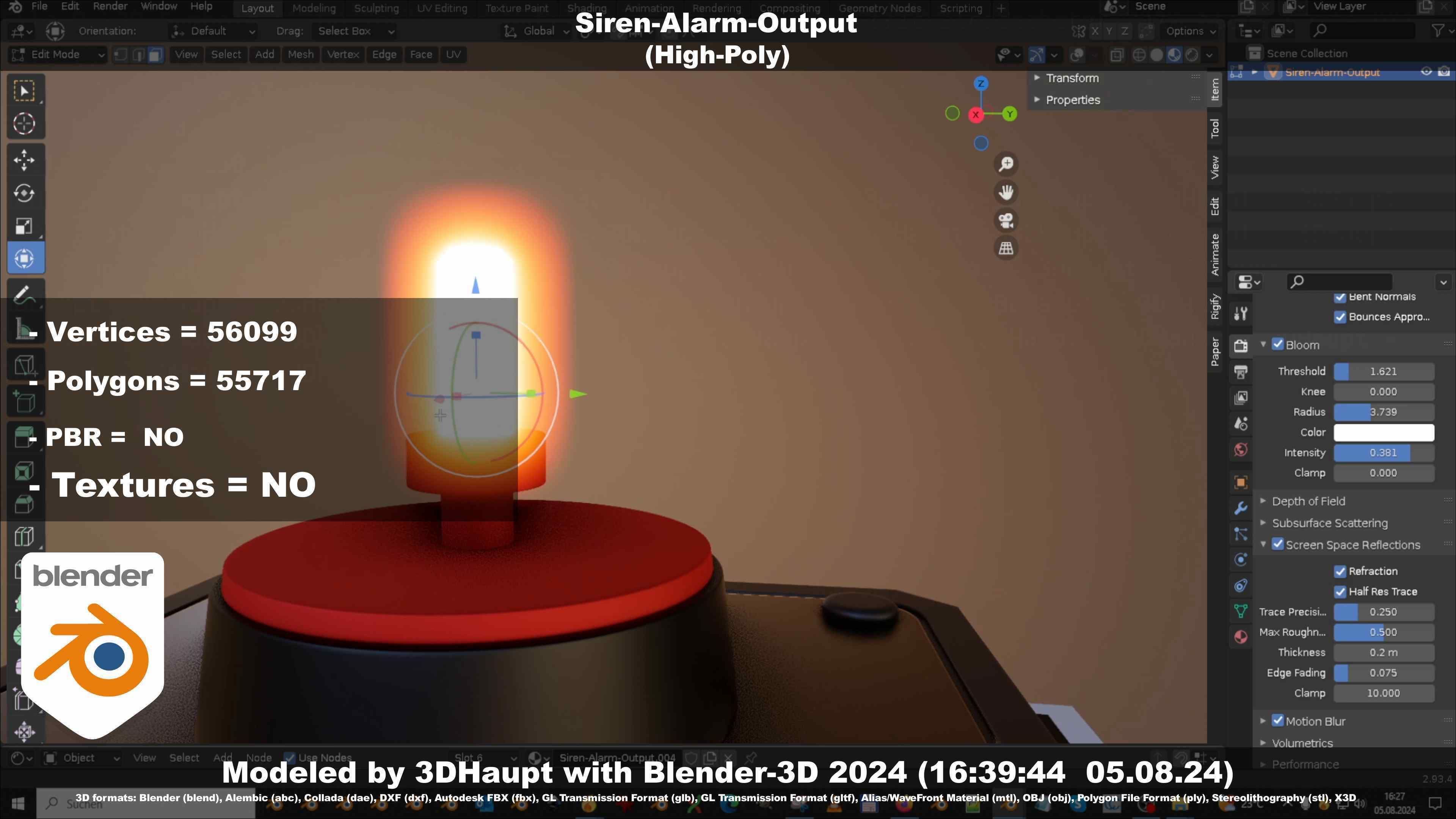 Siren-Alarm-1-Output-Module 3D model_106