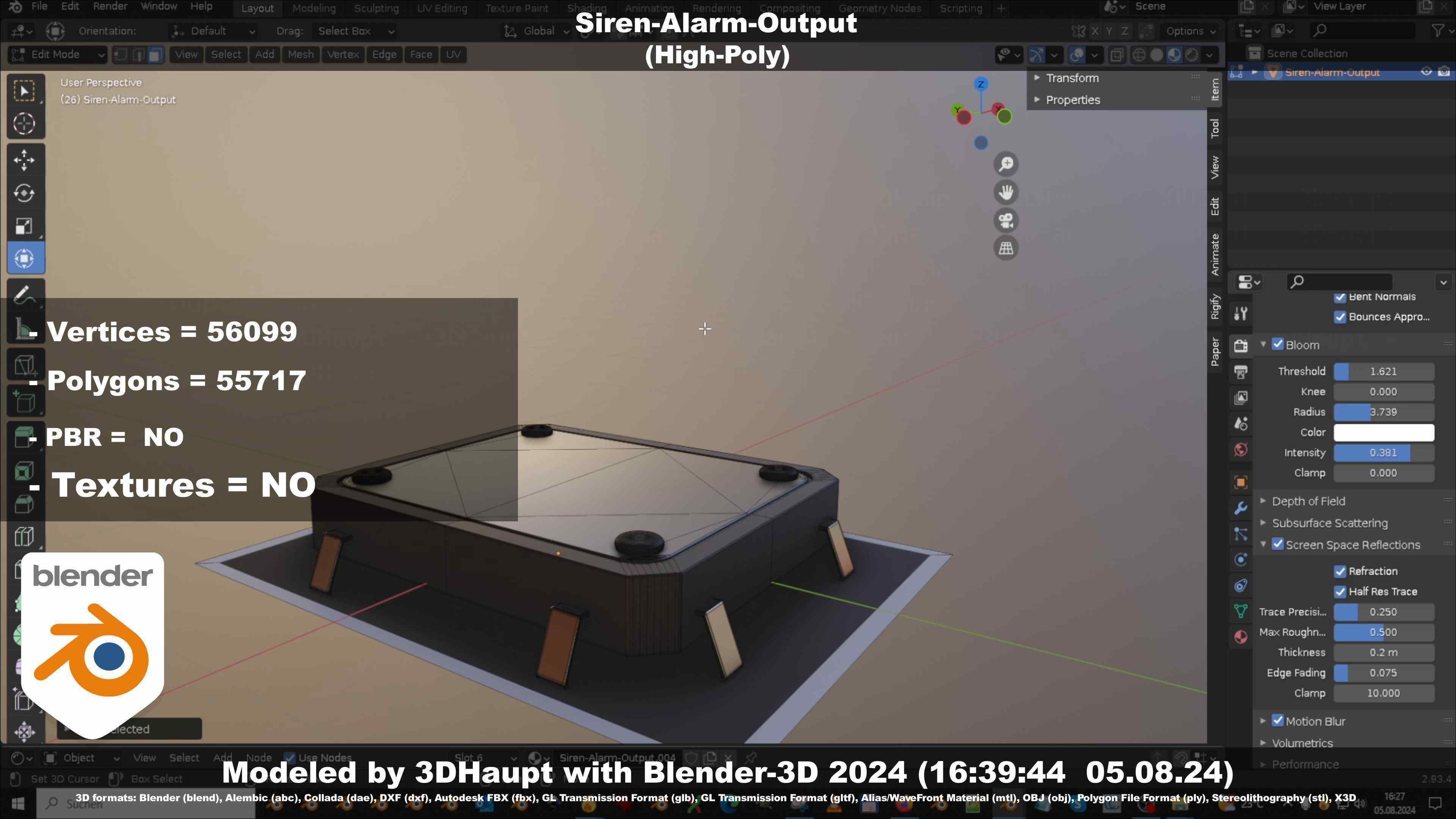 Siren-Alarm-1-Output-Module 3D model_37