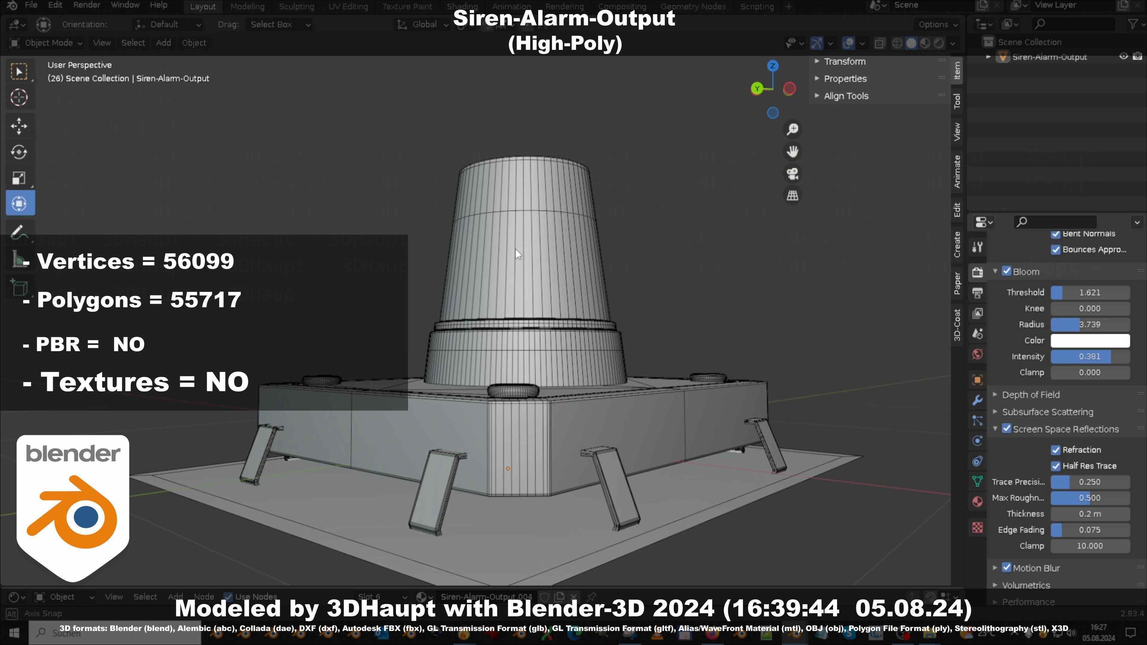 Siren-Alarm-1-Output-Module 3D model_102