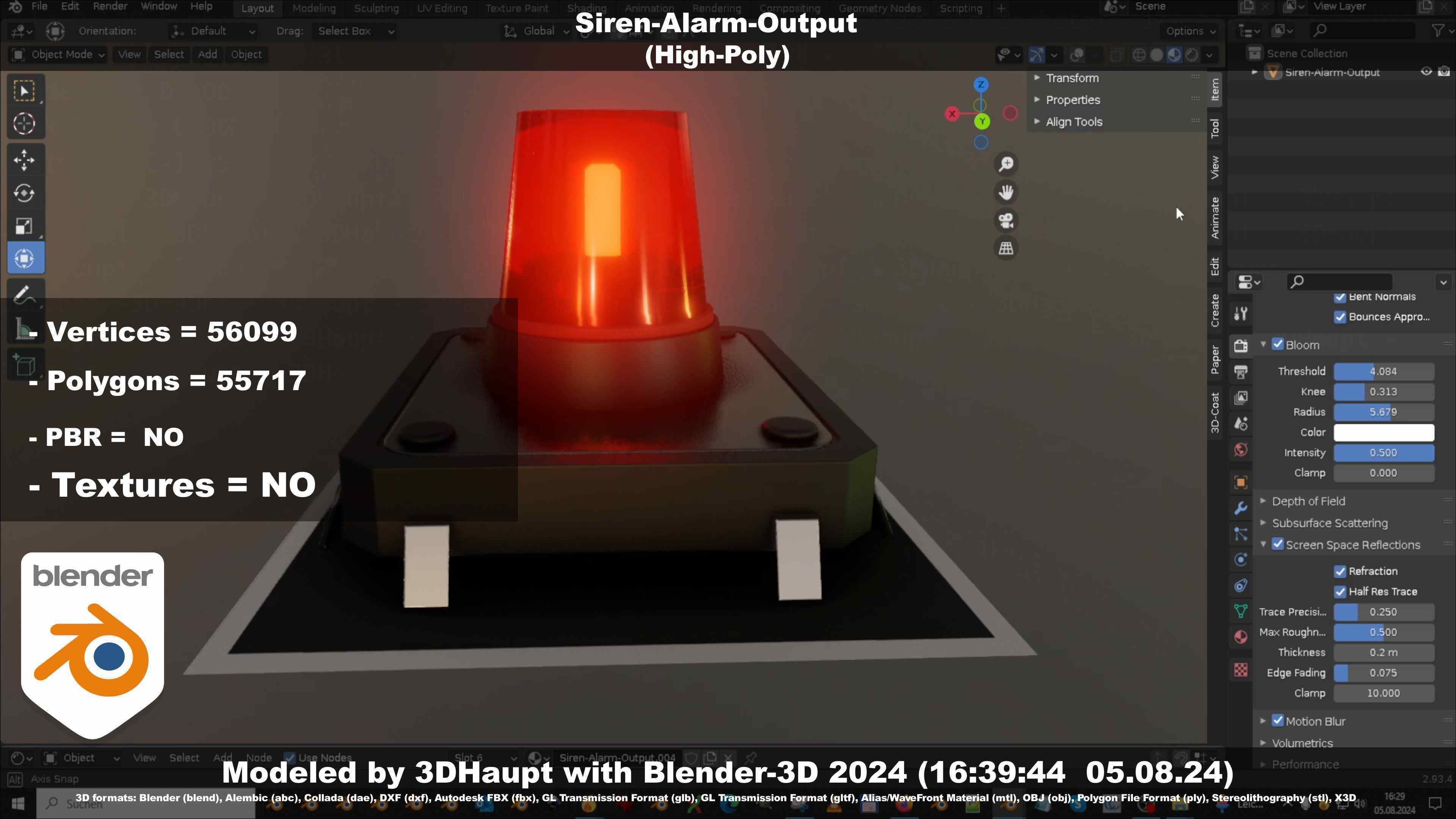 Siren-Alarm-1-Output-Module 3D model_126