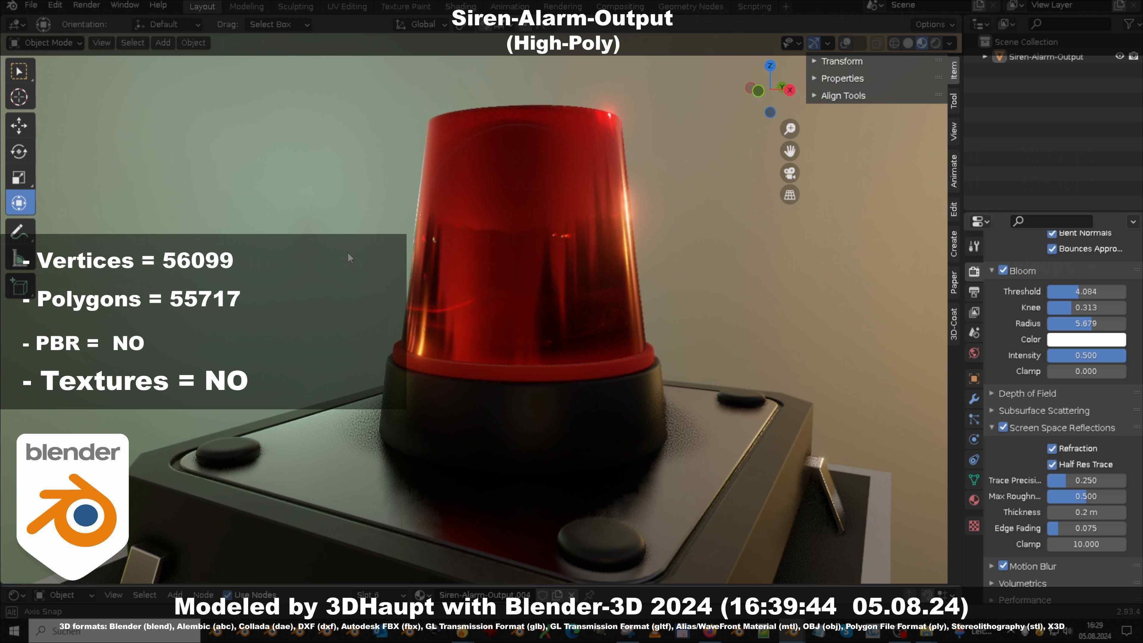 Siren-Alarm-1-Output-Module 3D model_23