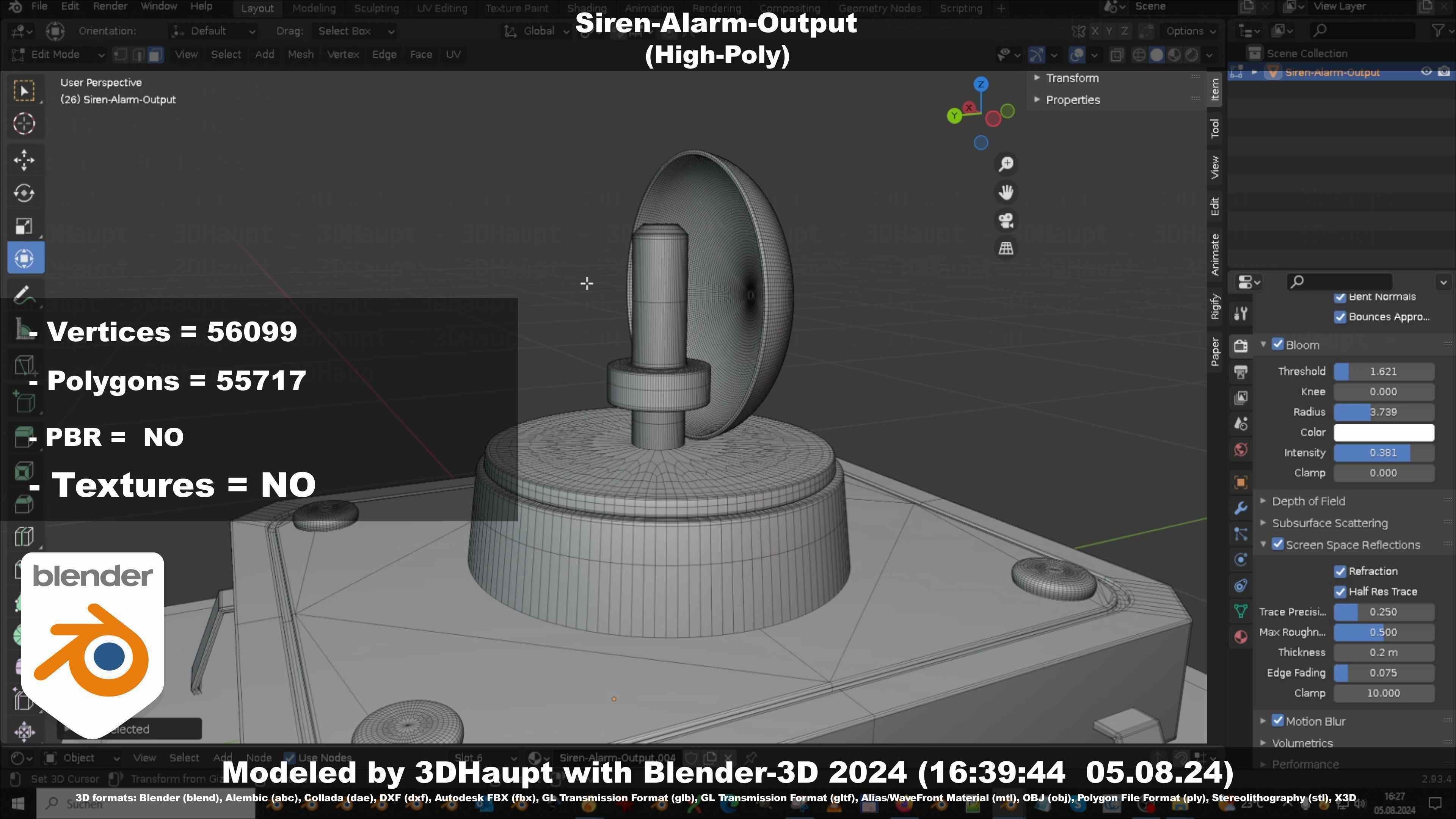 Siren-Alarm-1-Output-Module 3D model_137
