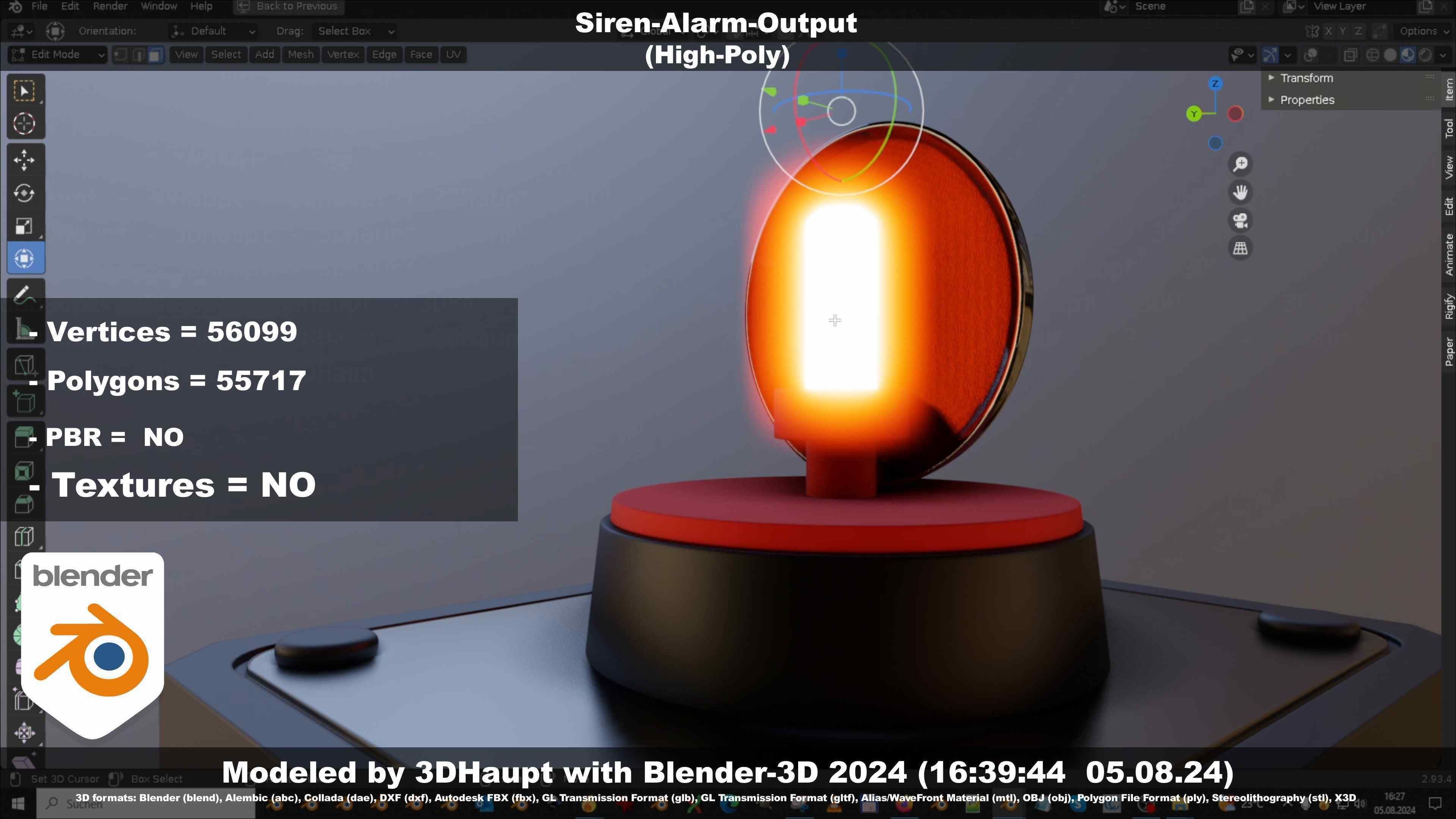 Siren-Alarm-1-Output-Module 3D model_129