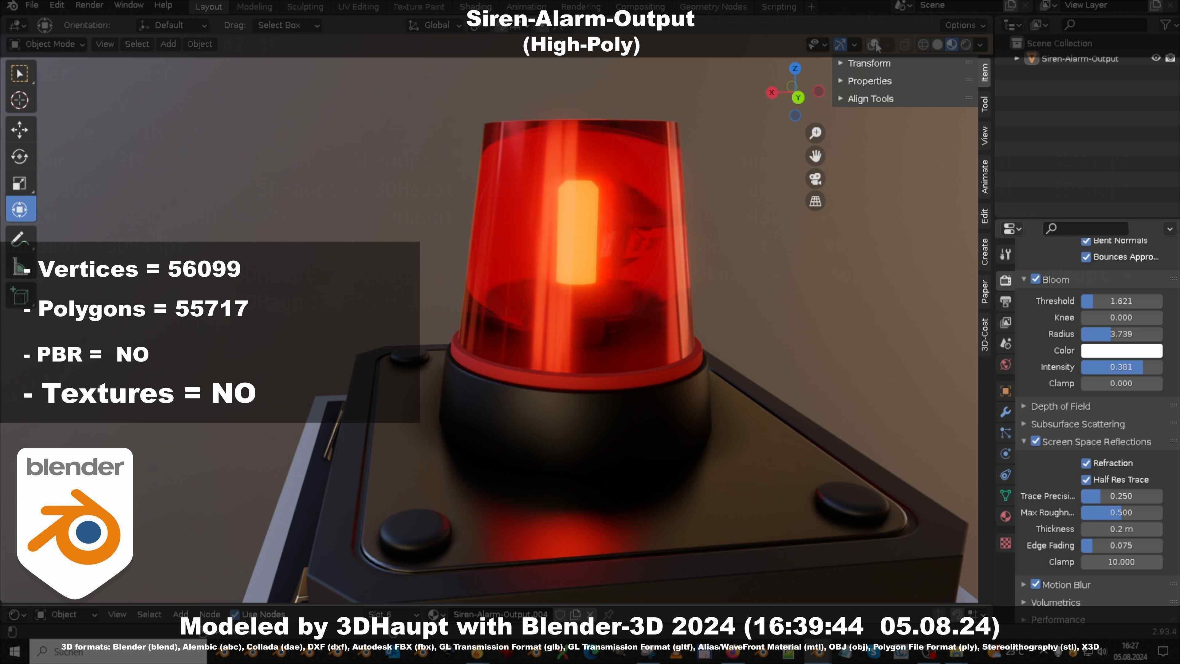 Siren-Alarm-1-Output-Module 3D model_33