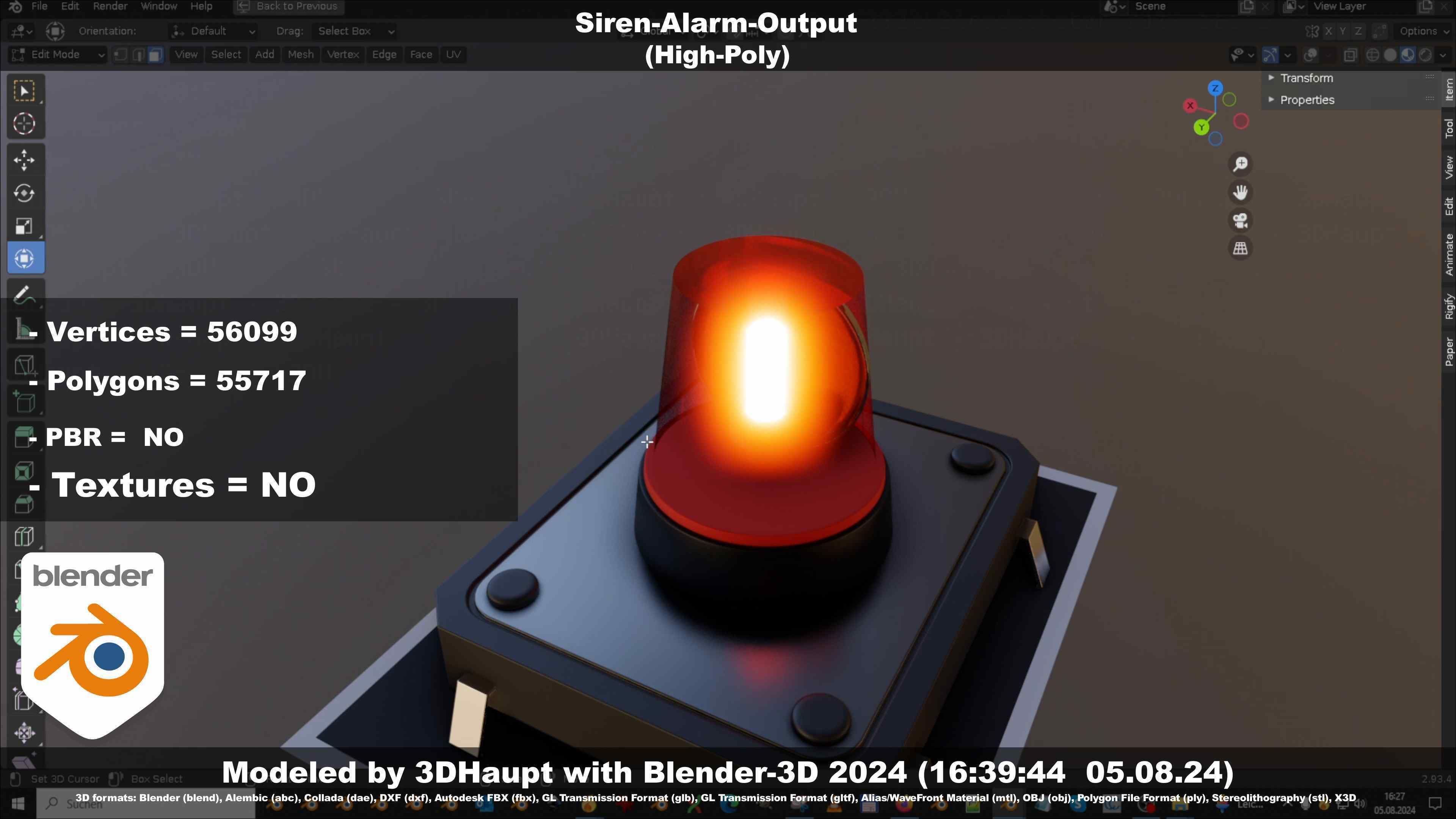 Siren-Alarm-1-Output-Module 3D model_41
