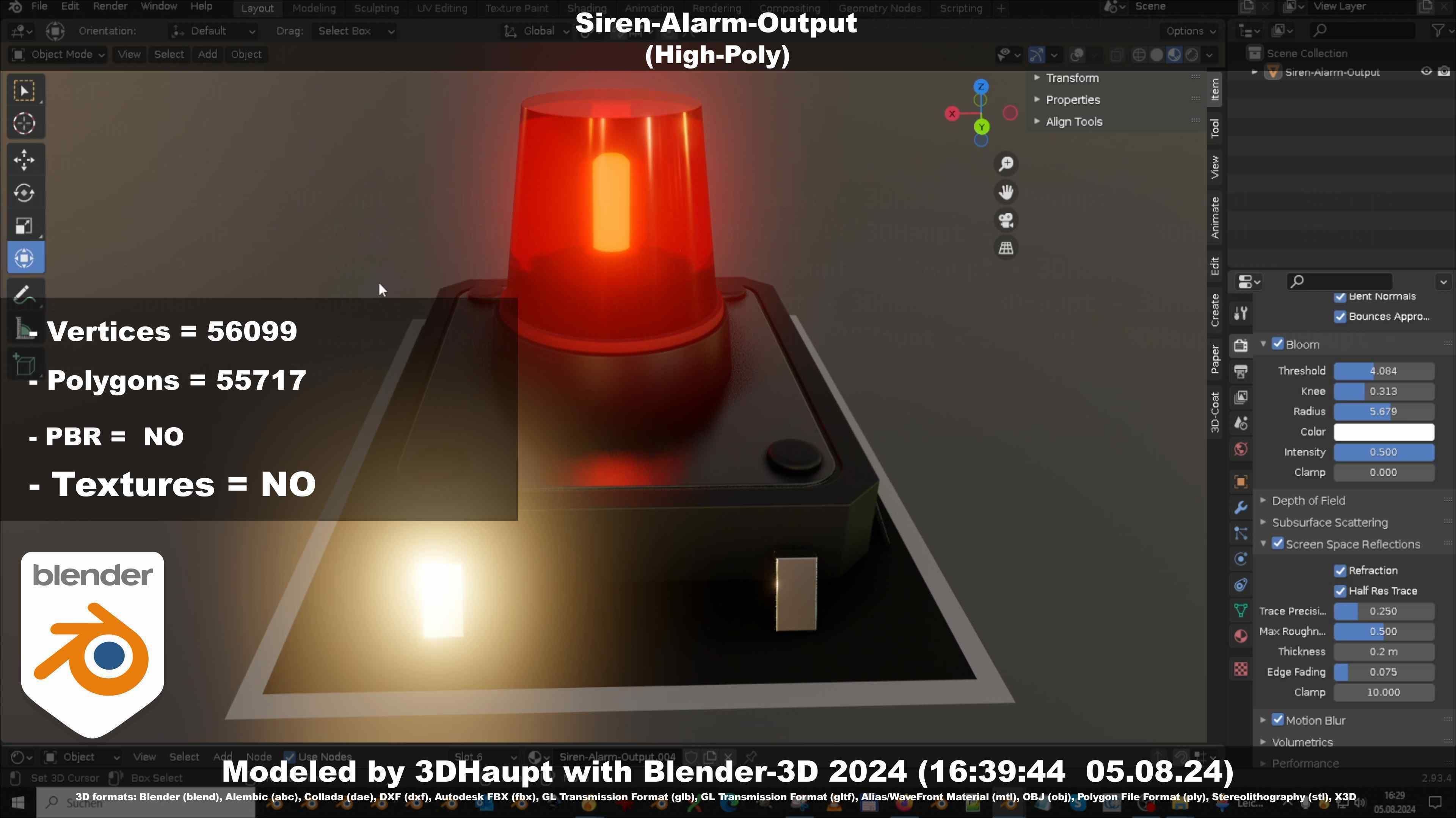 Siren-Alarm-1-Output-Module 3D model_25
