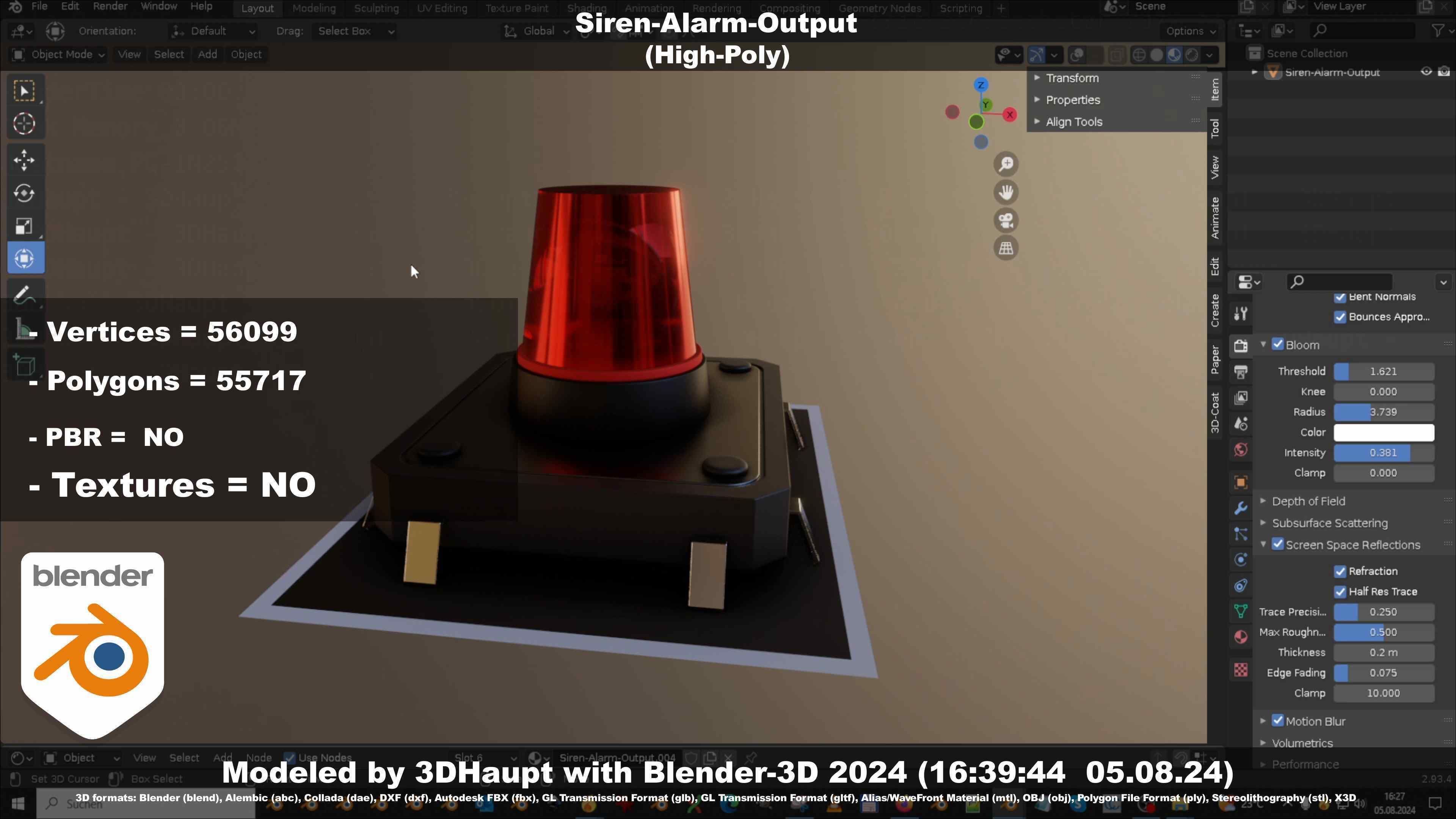 Siren-Alarm-1-Output-Module 3D model_131