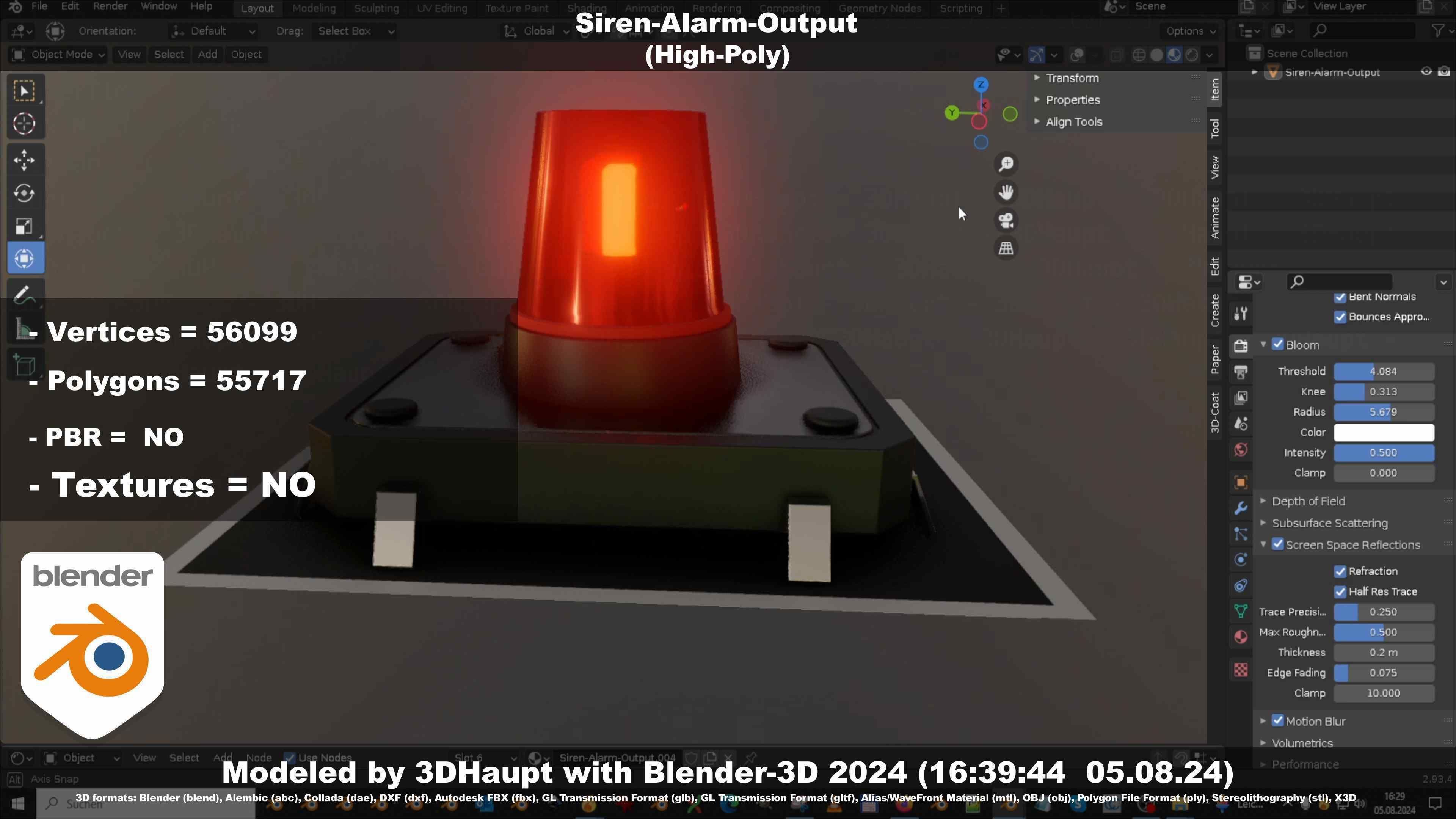 Siren-Alarm-1-Output-Module 3D model_91