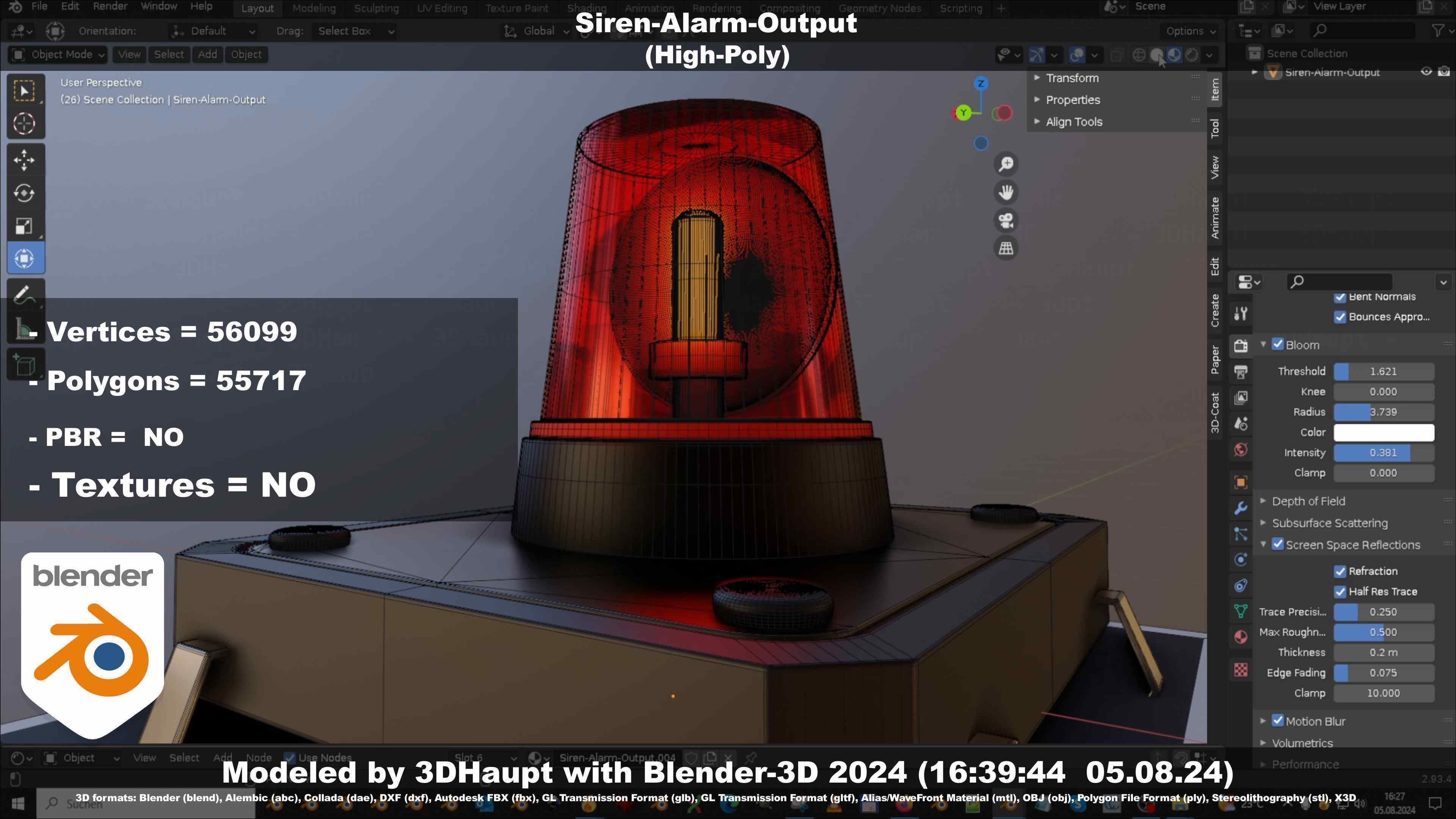Siren-Alarm-1-Output-Module 3D model_135