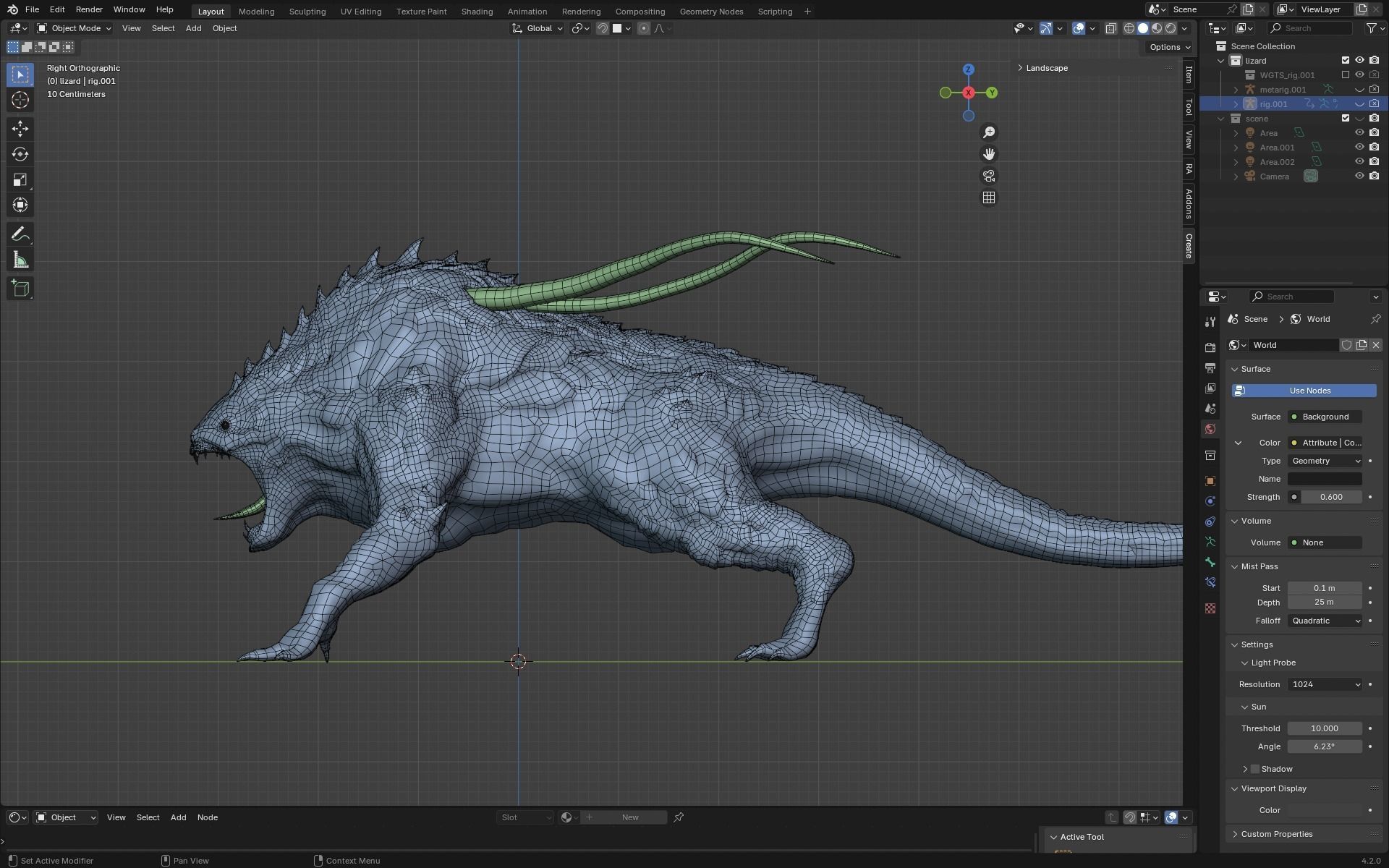 lizard Dragon Low-poly 3D model_7