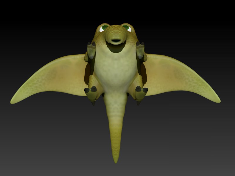 Flying Germ Low-poly 3D model_3