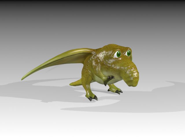 Flying Germ Low-poly 3D model_5