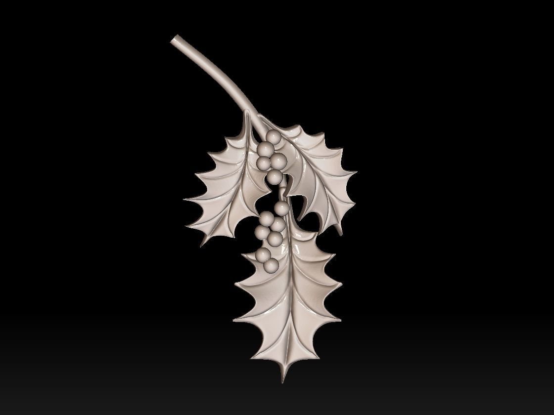holly 3D print model_12