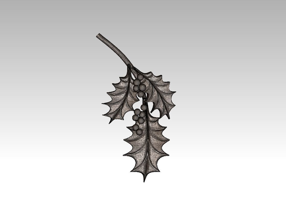 holly 3D print model_8