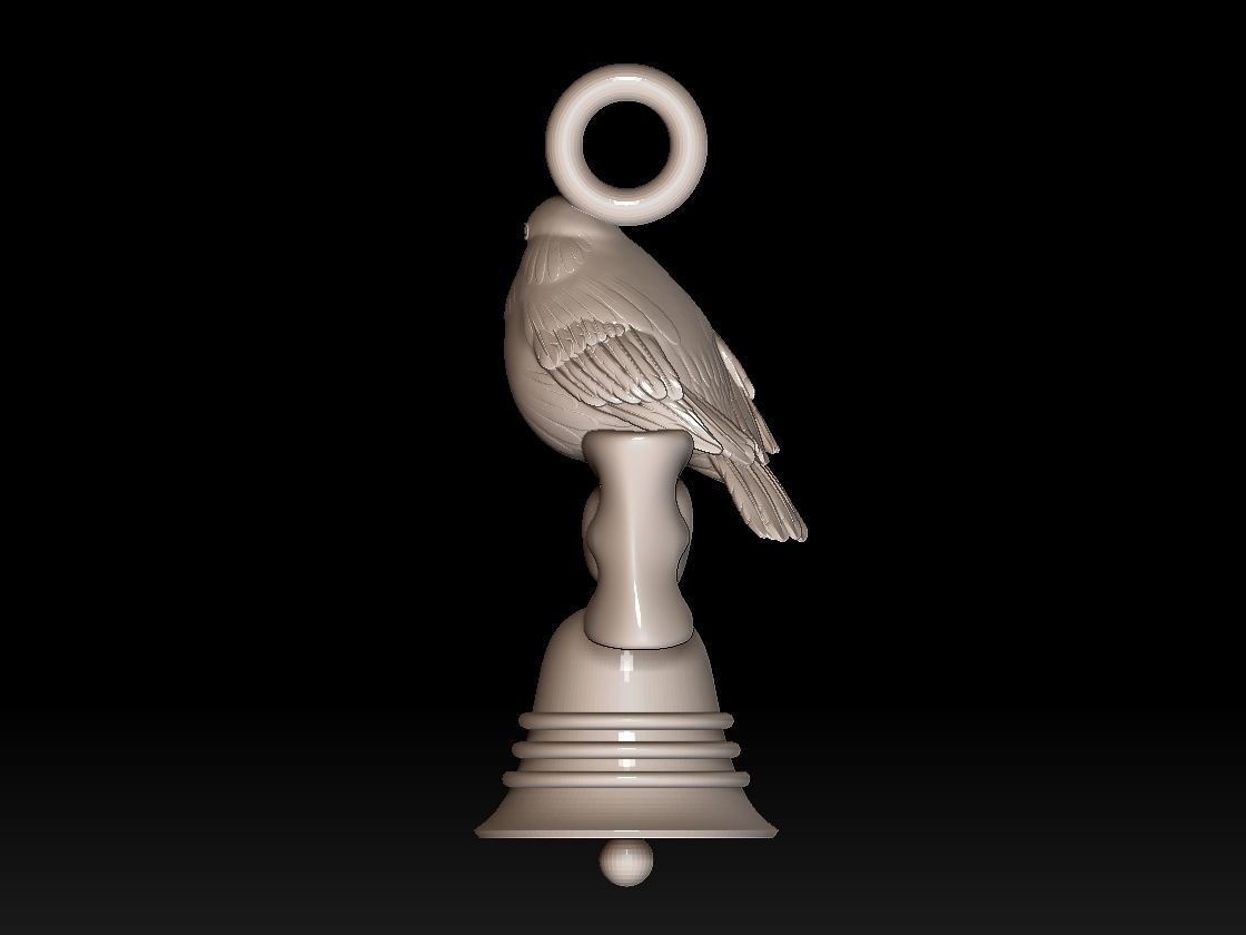 bow bird bell 3D print model_11