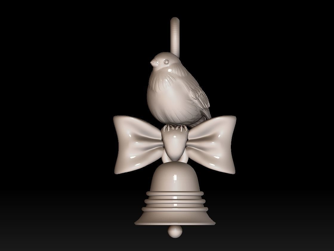 bow bird bell 3D print model_47