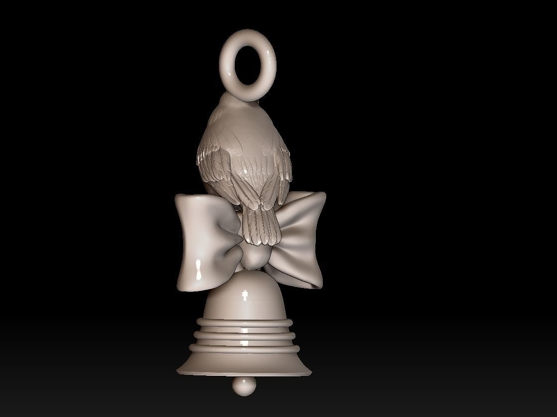 bow bird bell 3D print model_34