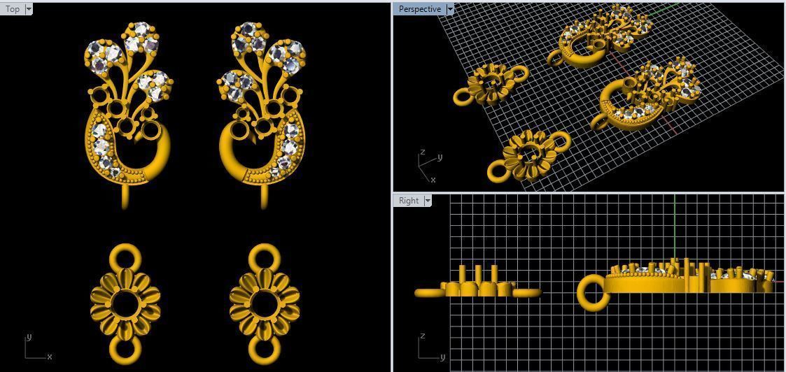 Peacock Earring 3dm file 3D print model_1