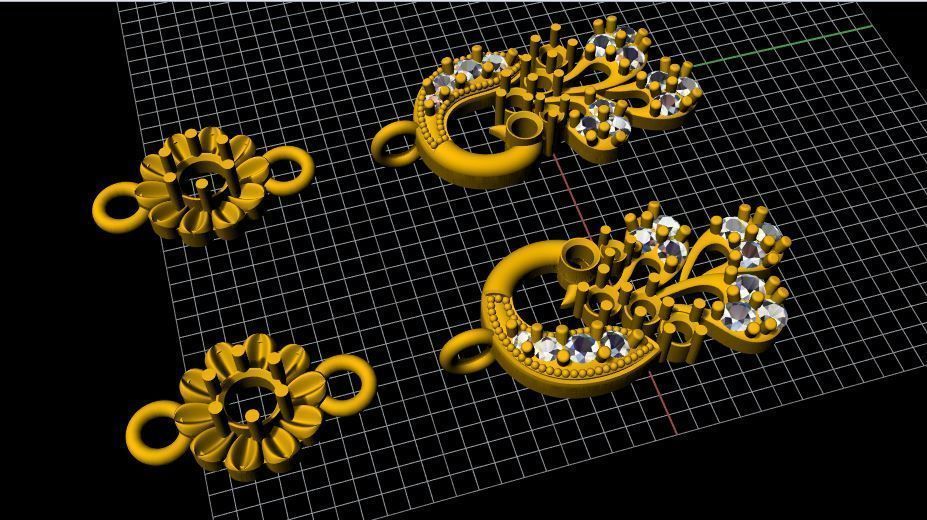 Peacock Earring 3dm file 3D print model_6